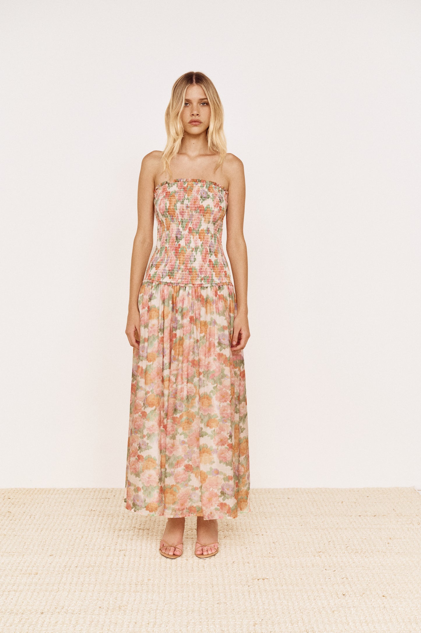 Pre order NOV - Jessie Shirred Maxi - Floral