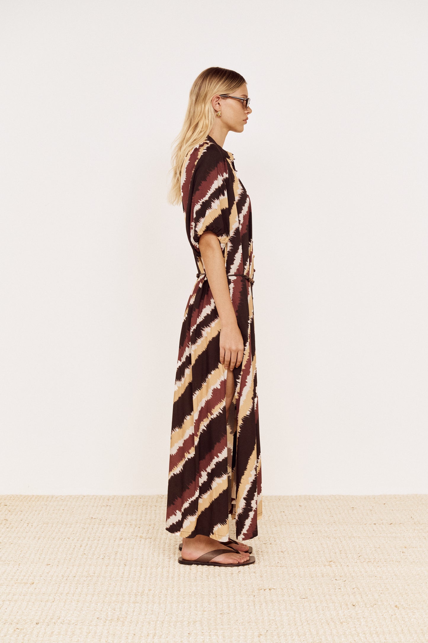 Pre order OCT - Greta Maxi Dress - Choc Stripe