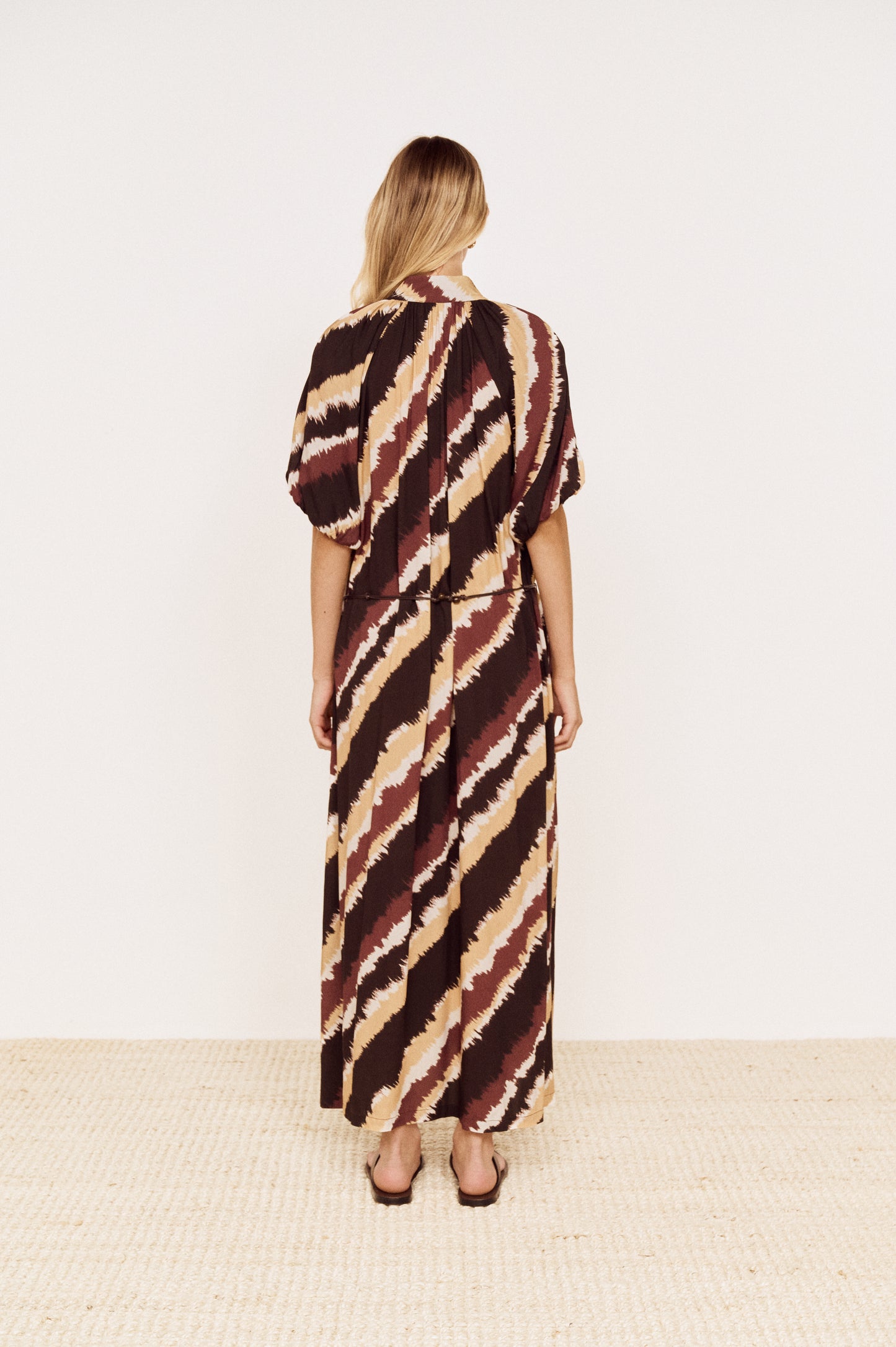 Pre order OCT - Greta Maxi Dress - Choc Stripe
