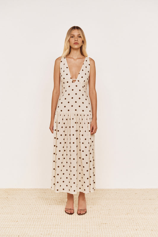 Pre order OCT - Arielle Midi Dress - Choc Spot