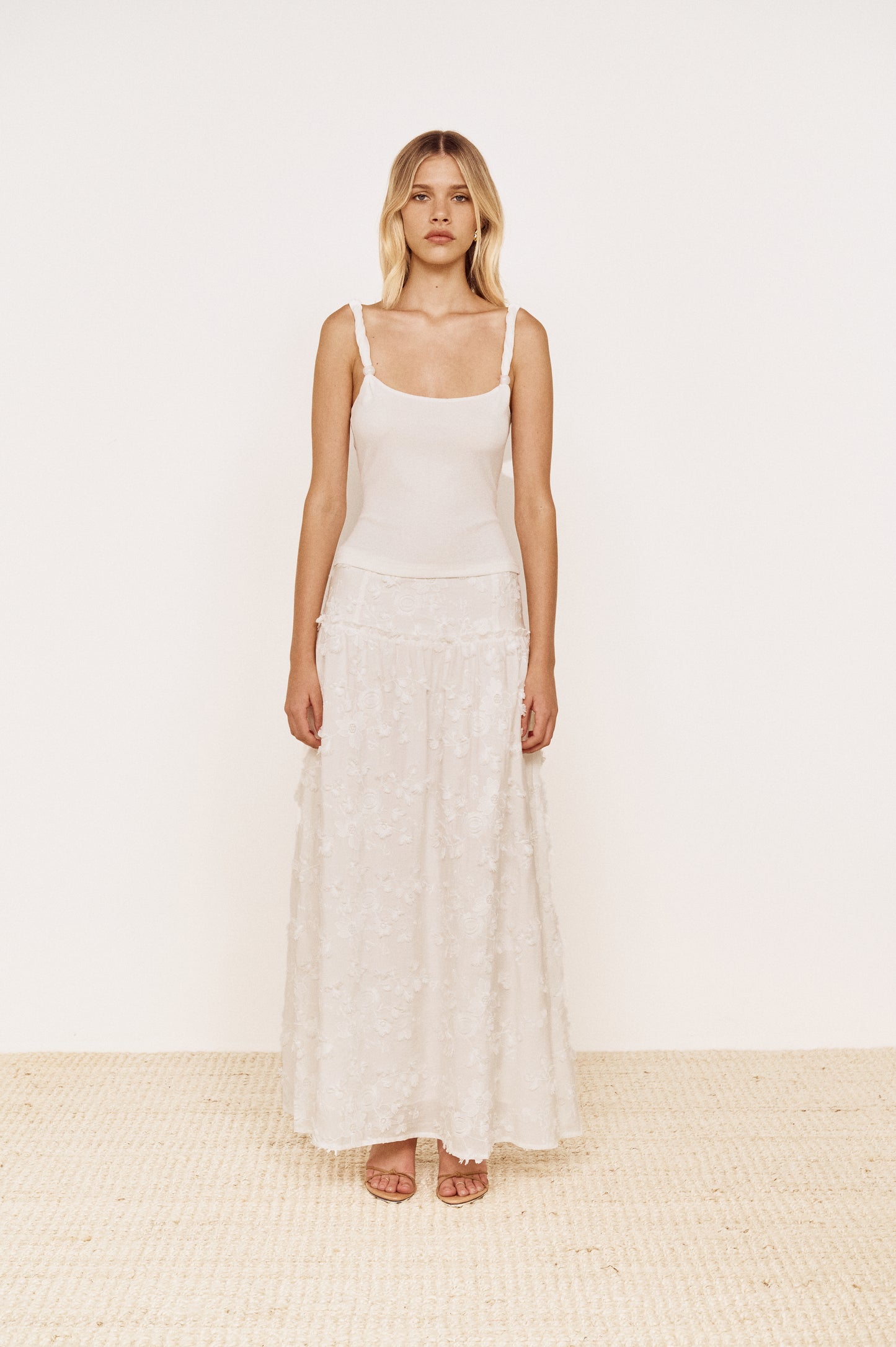 Pre order NOV - Lorelei Midi Skirt - White