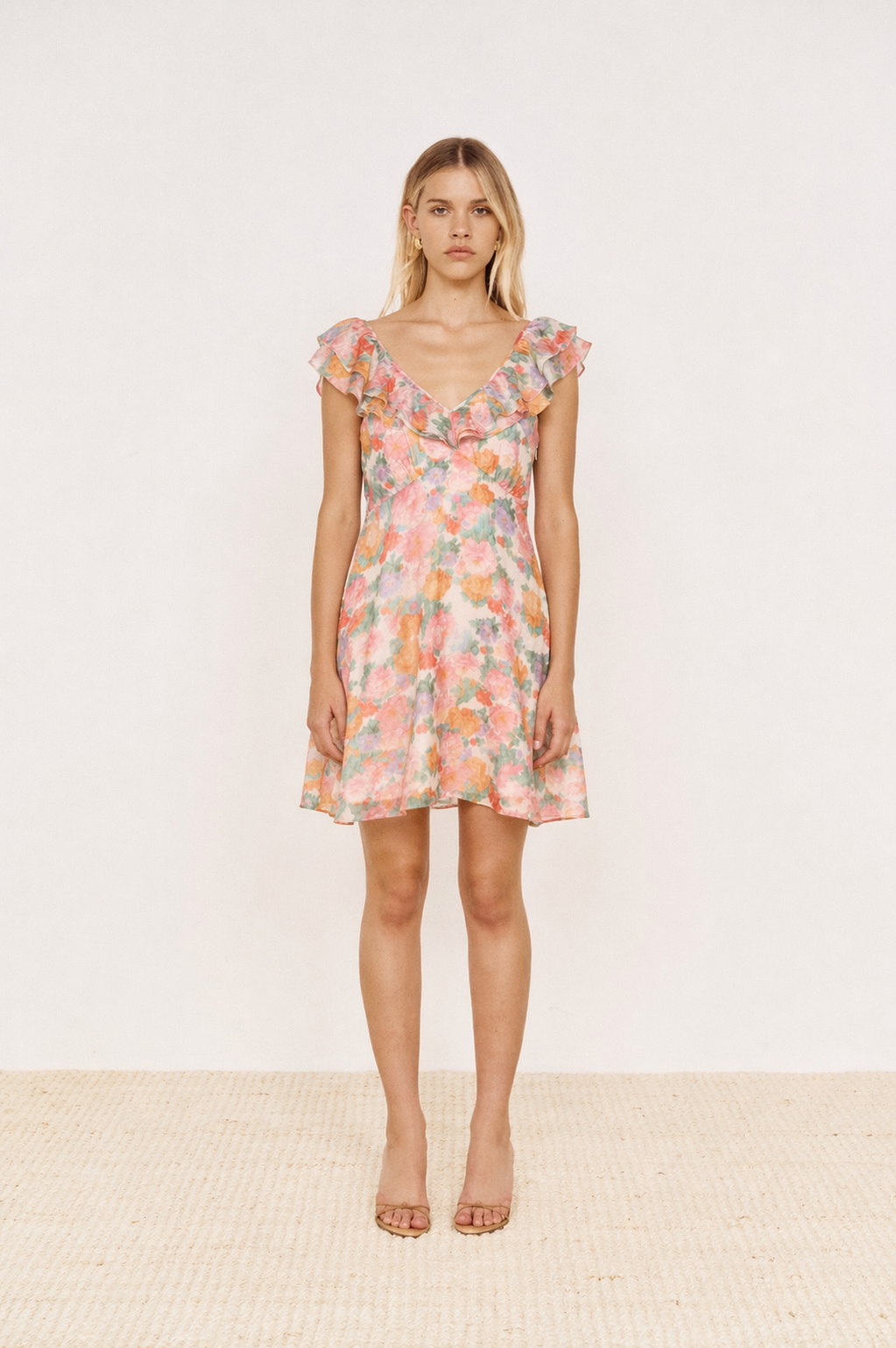 Pre order NOV - Jessie Ruffled Mini Dress - Floral