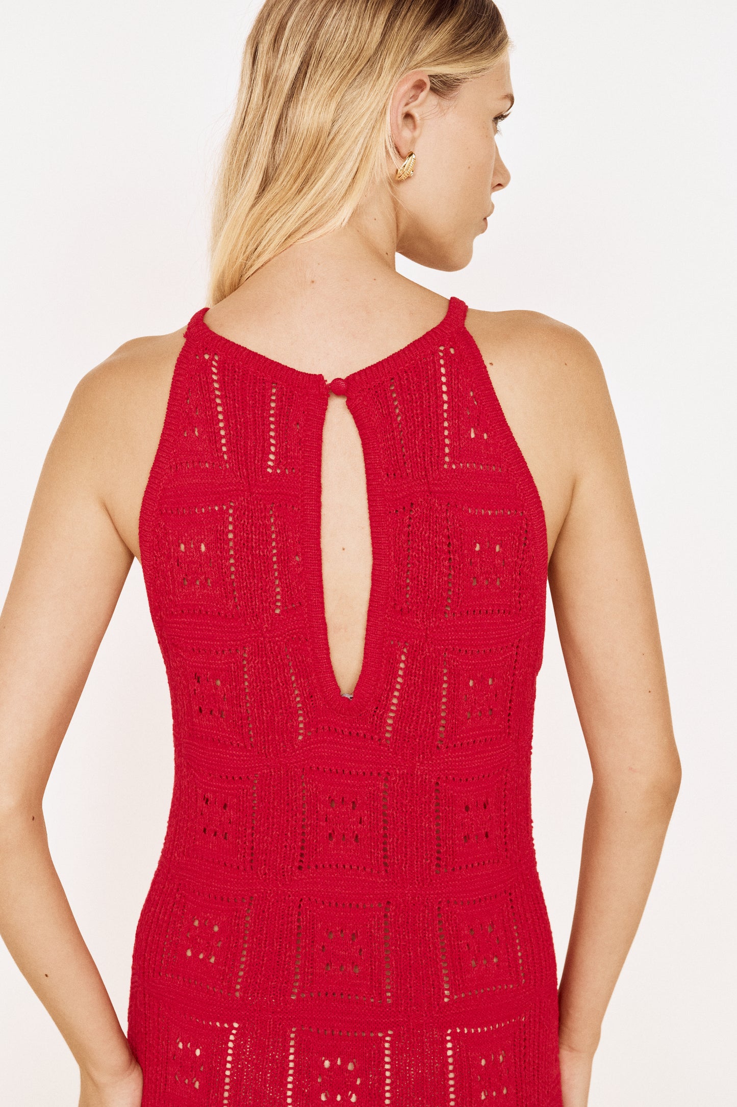Pre order OCT - Anais Knit Halter Minid Dress - Red