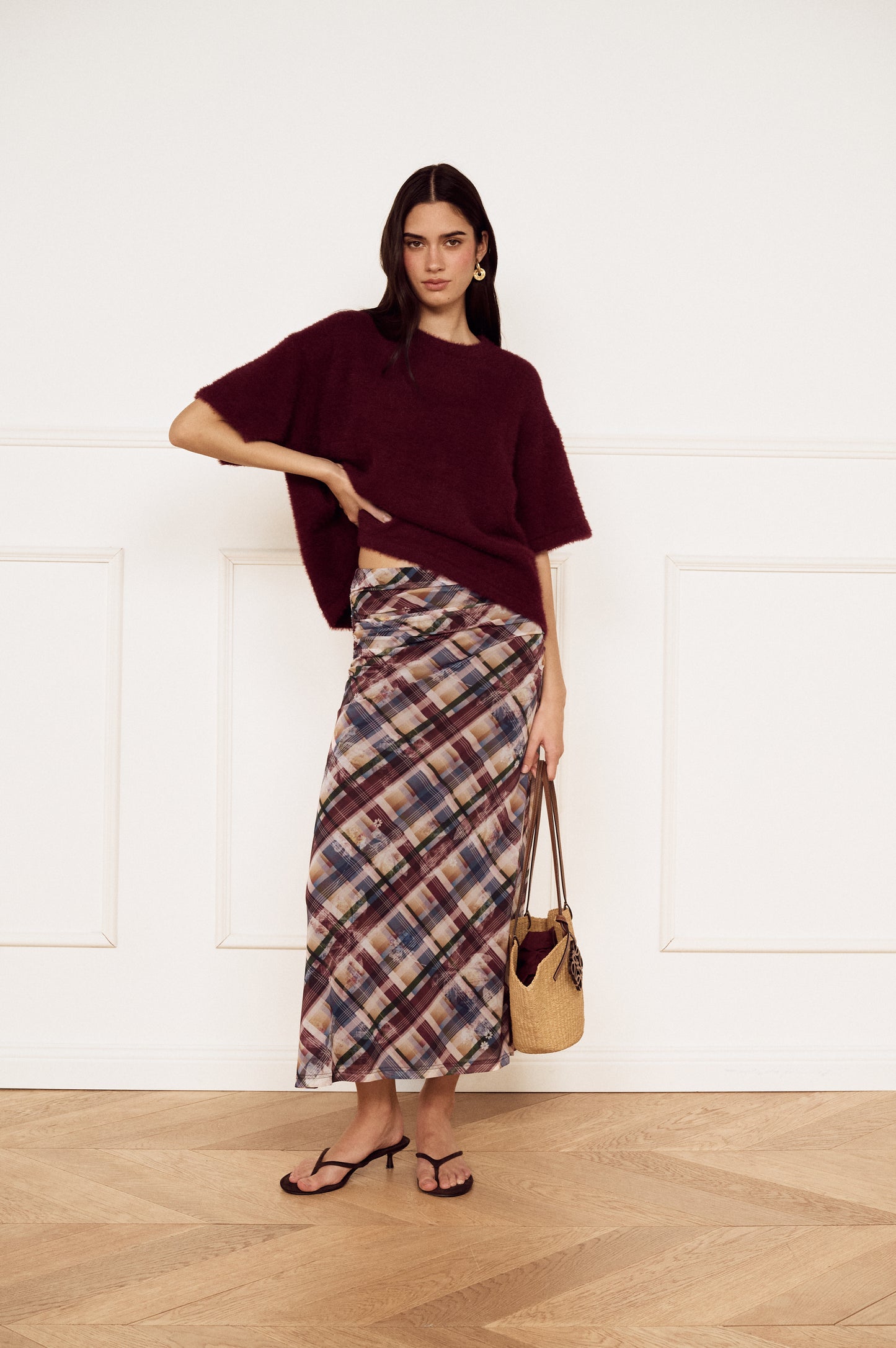 Pre Order FEB - Sabina Mesh Midi Skirt