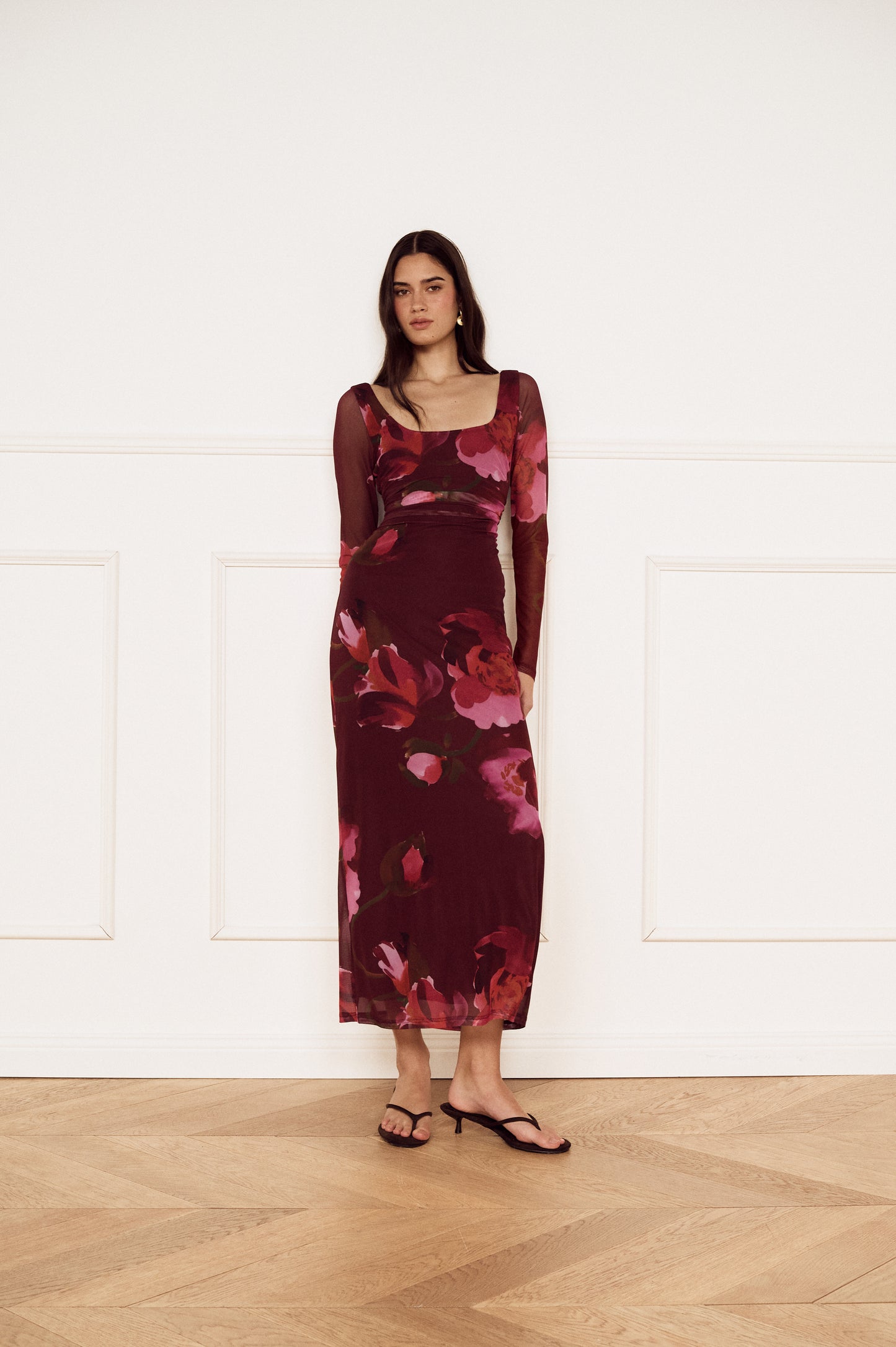 Pre Order MARCH - Anais Mesh Midi Dress