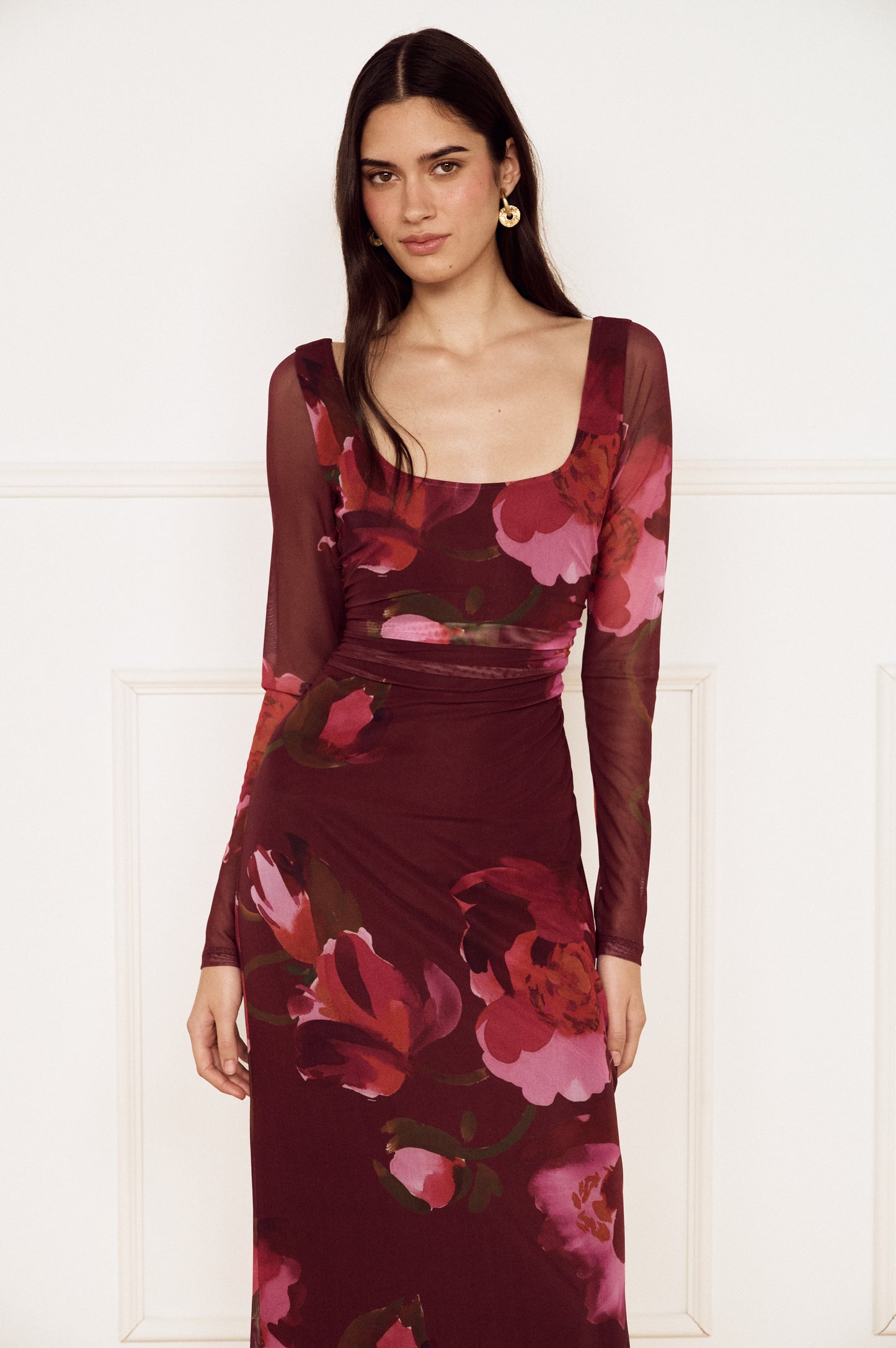 Pre Order MARCH - Anais Mesh Midi Dress