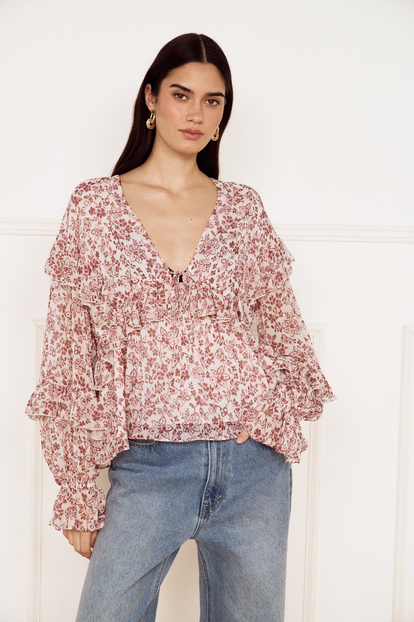 Pre Order MARCH - Fleur Ruffled Blouse