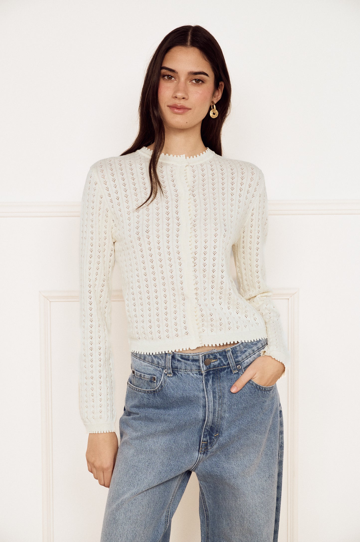 Pre Order FEB - Poeme Pointelle Cardigan
