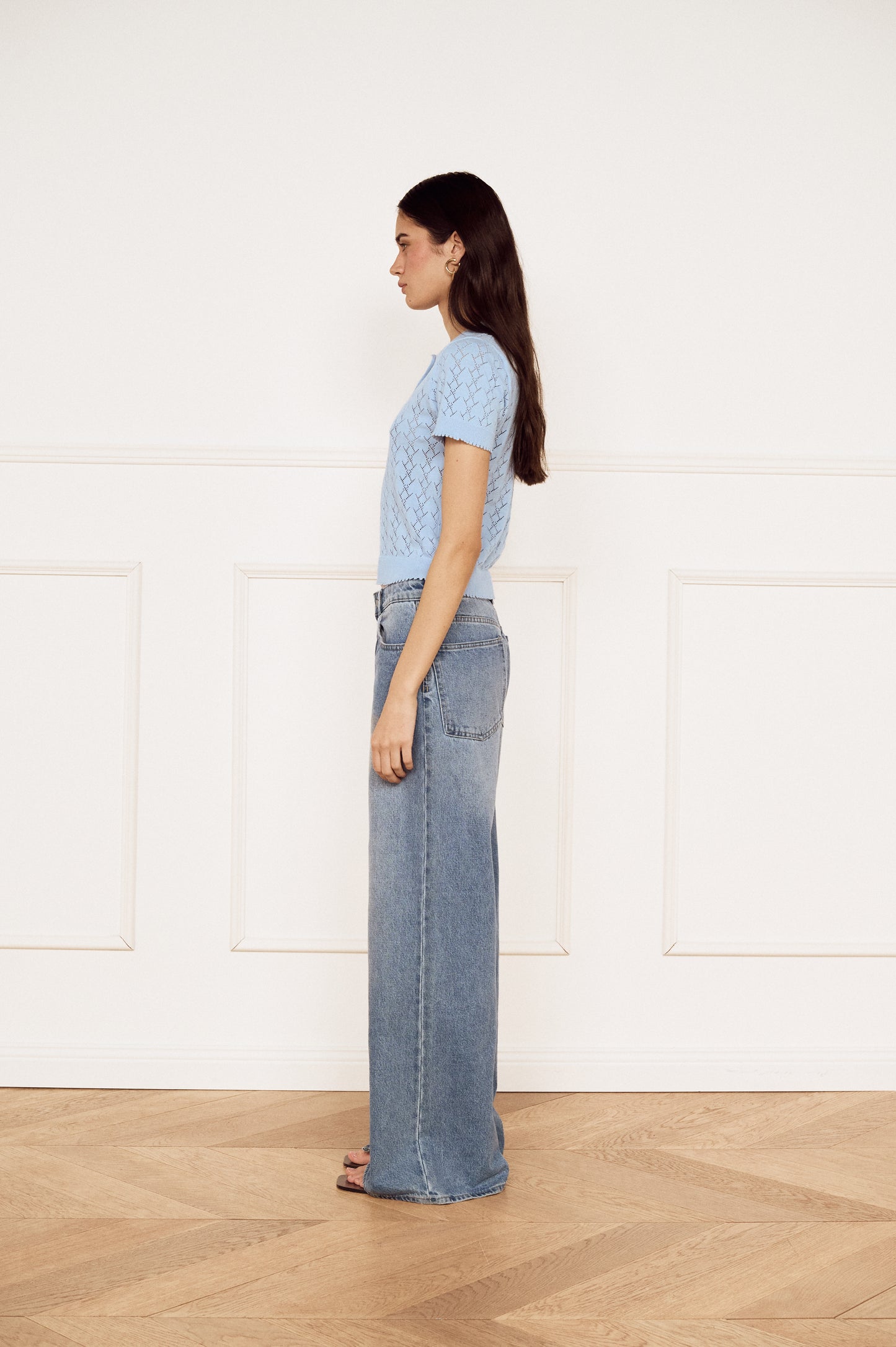 Pre Order FEB - Riviera Pointelle Polo Top