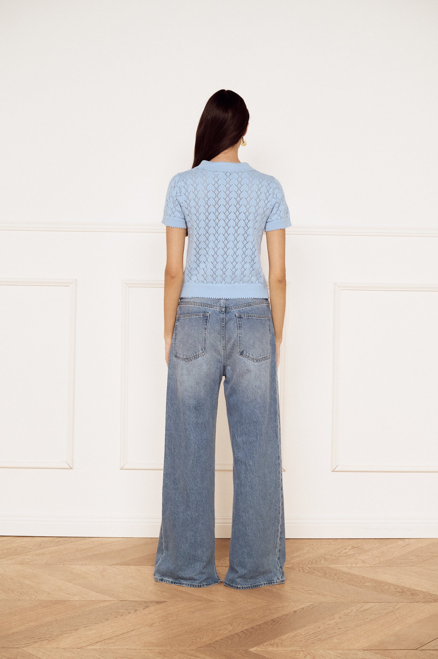 Pre Order FEB - Riviera Pointelle Polo Top