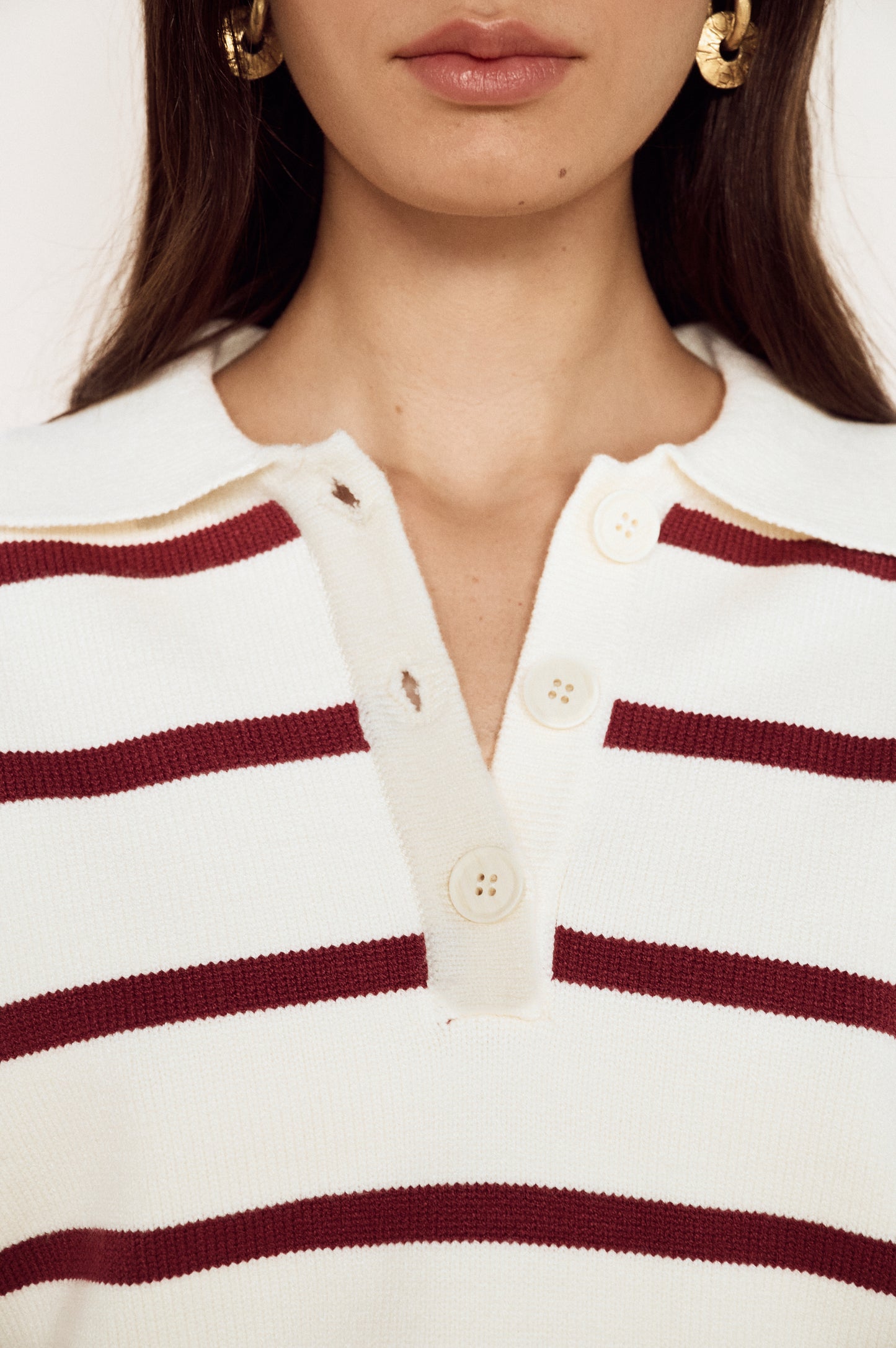 Pre Order MARCH - Billie Stripe Polo Jumper