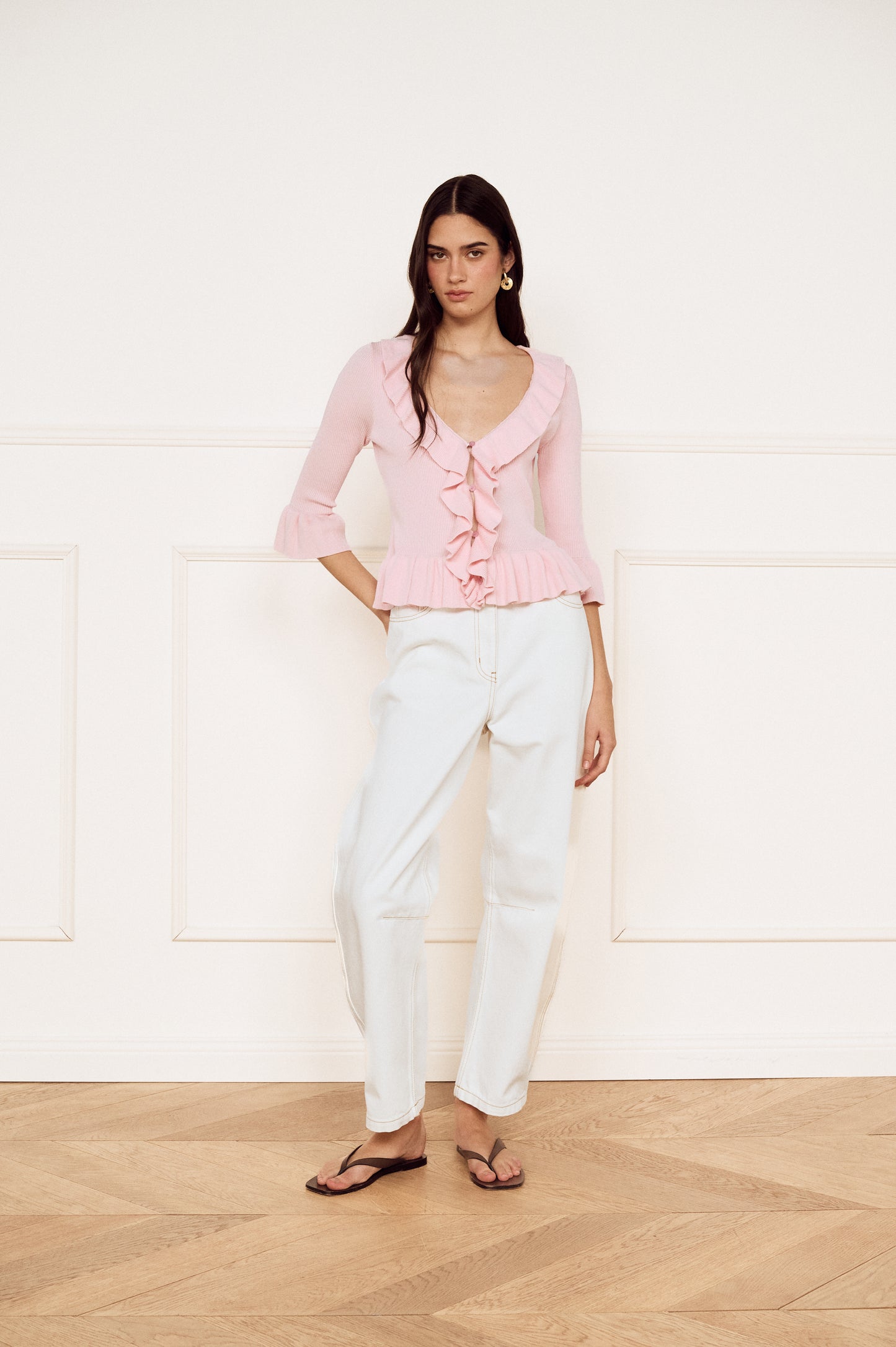 Pre Order FEB - Elise Ruffled Knit Top