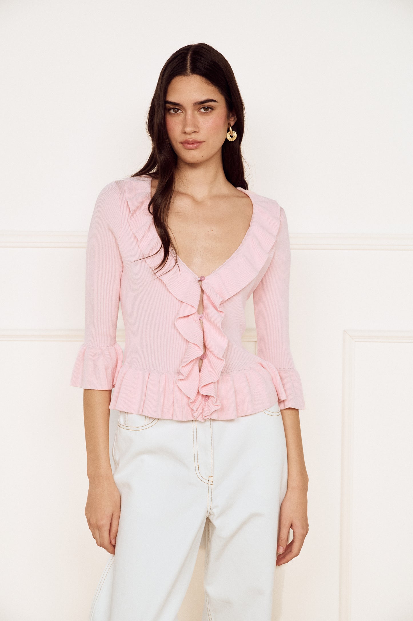 Pre Order FEB - Elise Ruffled Knit Top