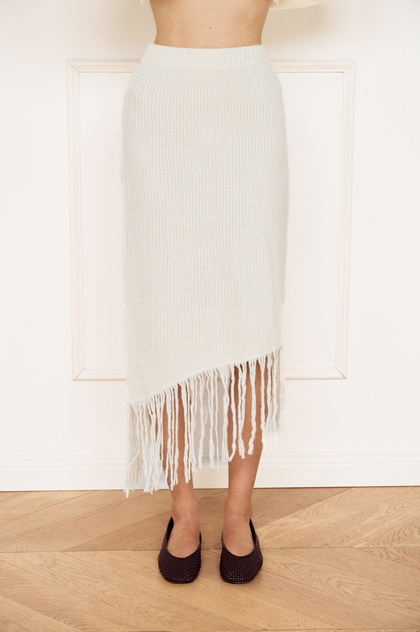 Pre Order MARCH - Zellie Fringed Knit Skirt