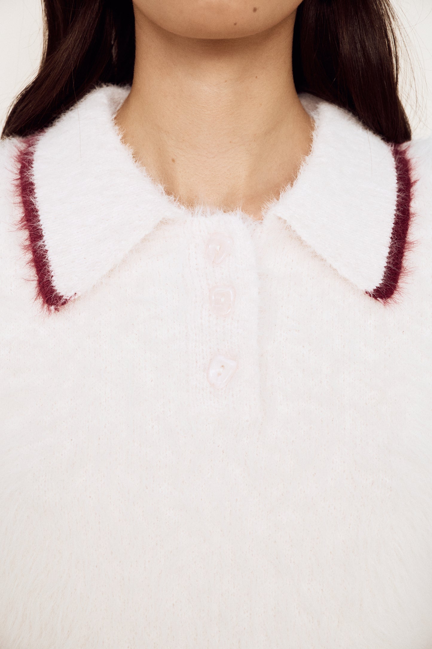 Pre Order FEB - Arles Fluffy Polo Knit