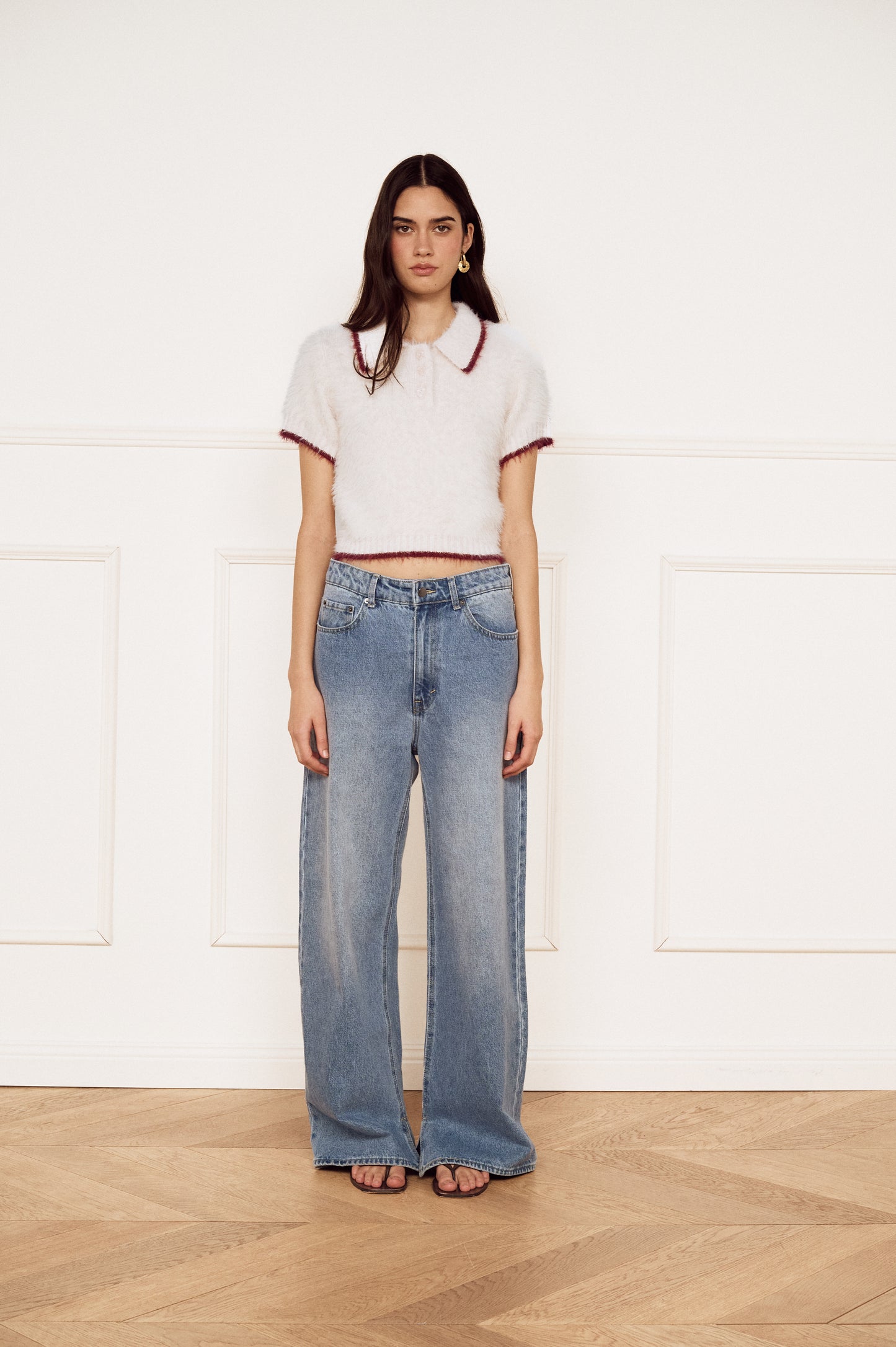 Pre Order FEB - Arles Fluffy Polo Knit