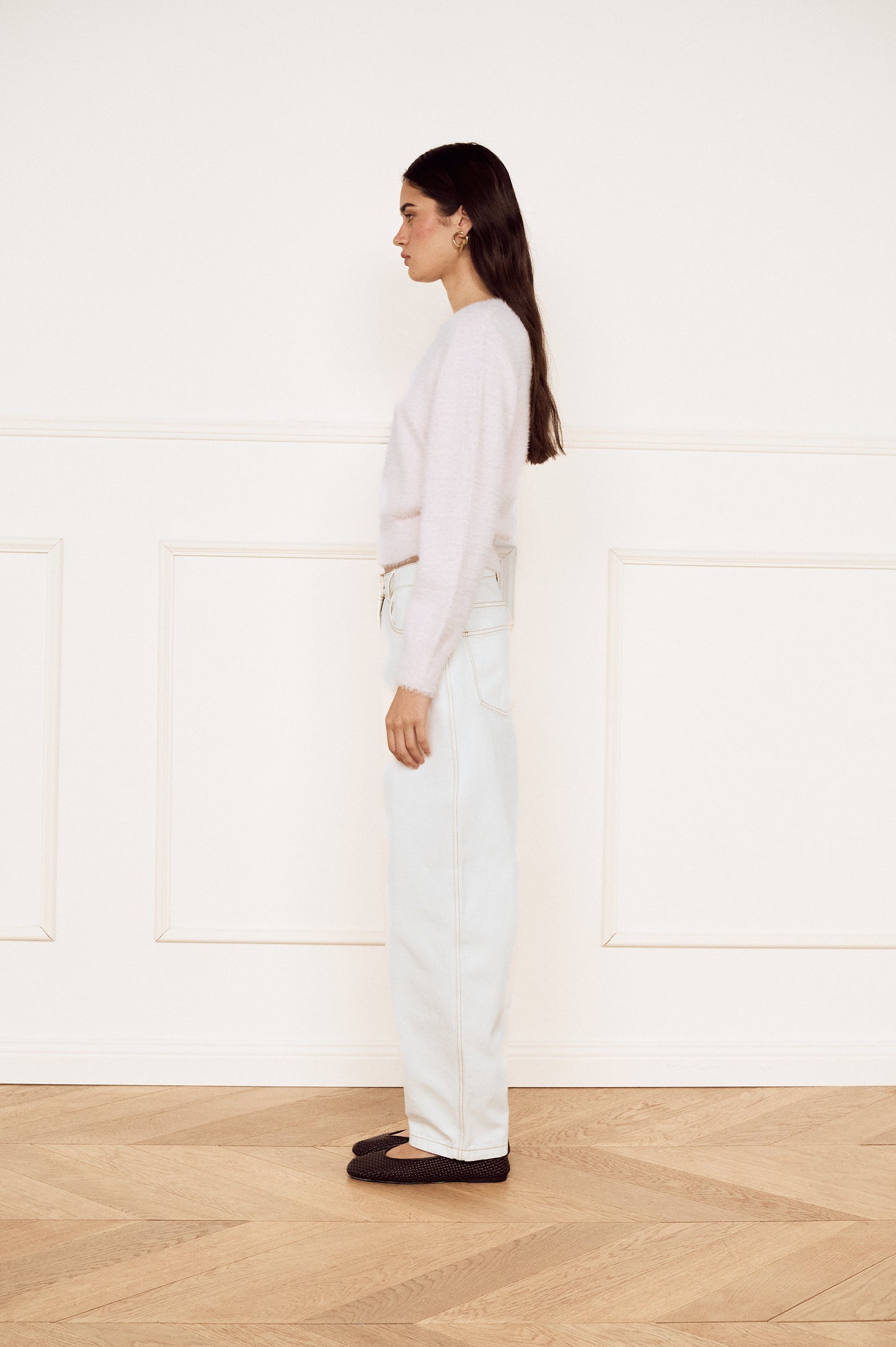 Pre Order FEB - Sabine Barrel Leg Jean - White