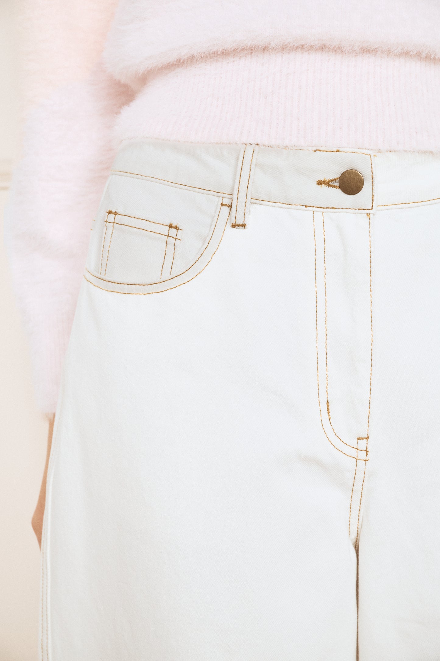 Pre Order FEB - Sabine Barrel Leg Jean - White