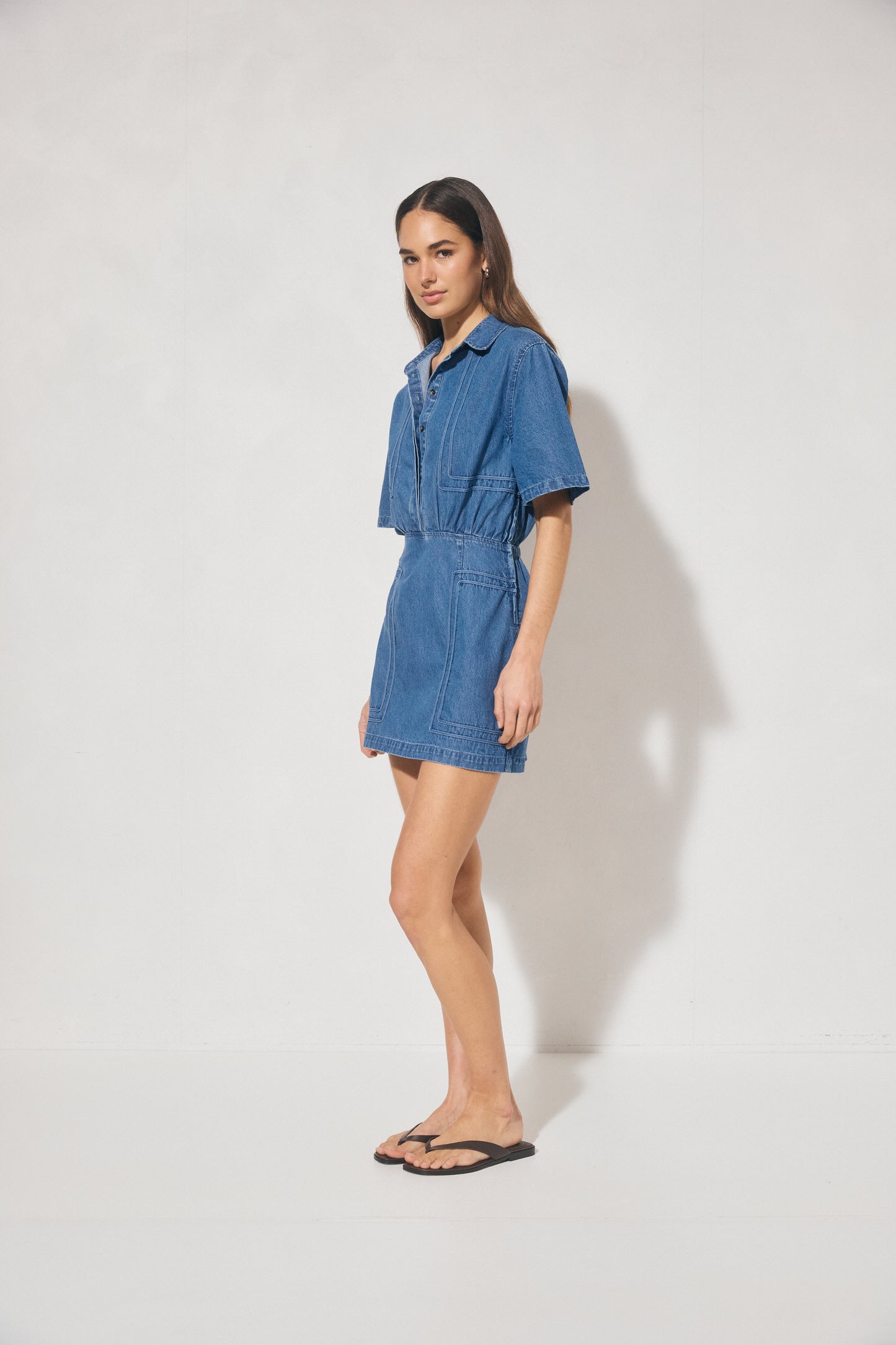 Pre Order FEB - Indigo Denim Mini Dress