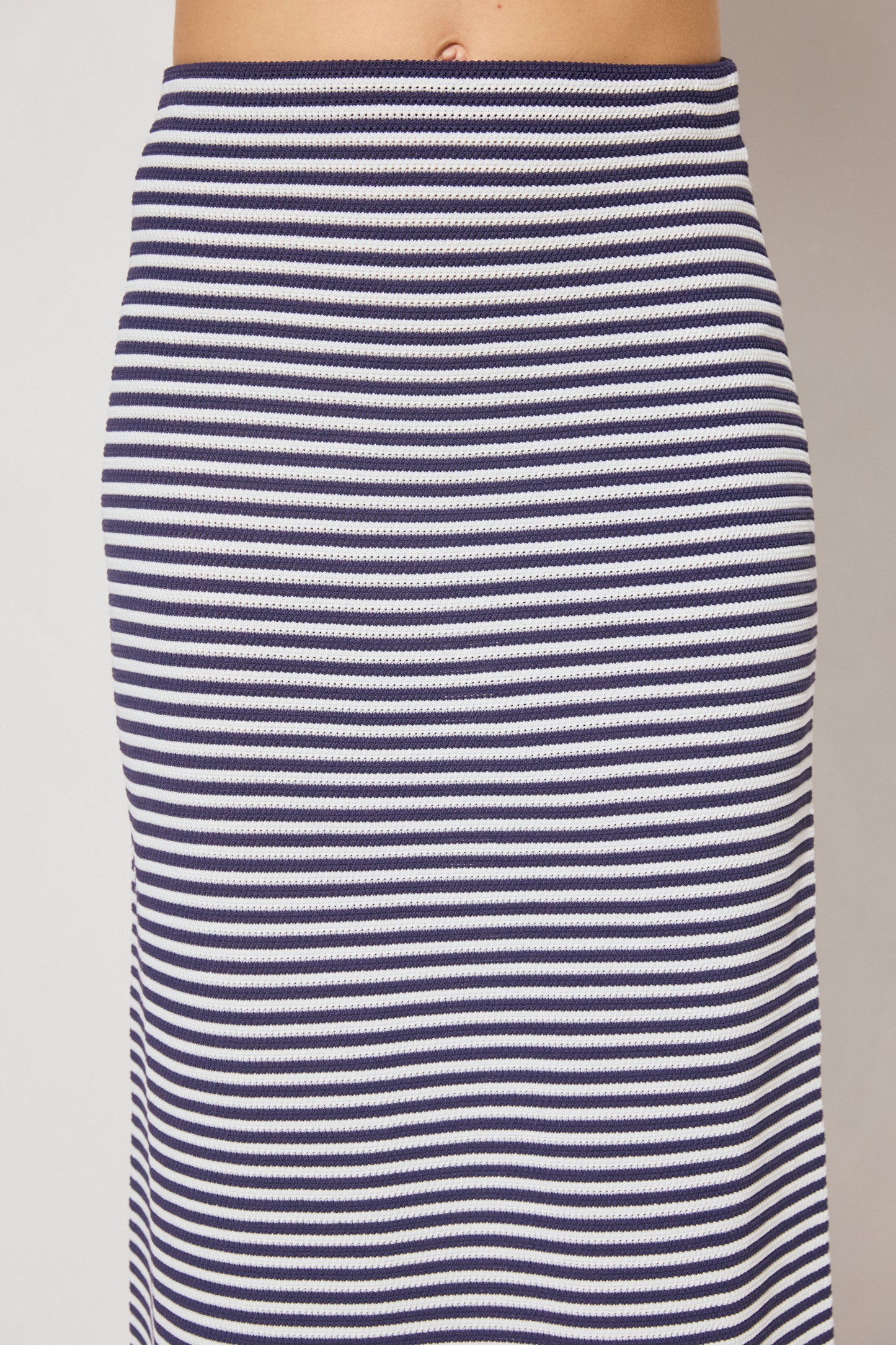 Pre Order JAN - Soma Knit Skirt - Navy Stripe