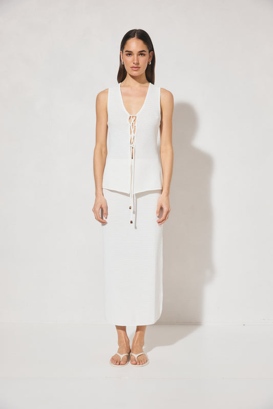 Pre Order JAN - Soma Knit Skirt - White