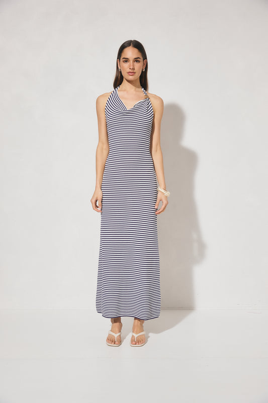 Pre Order JAN - Soma Knit Dress - Navy Stripe
