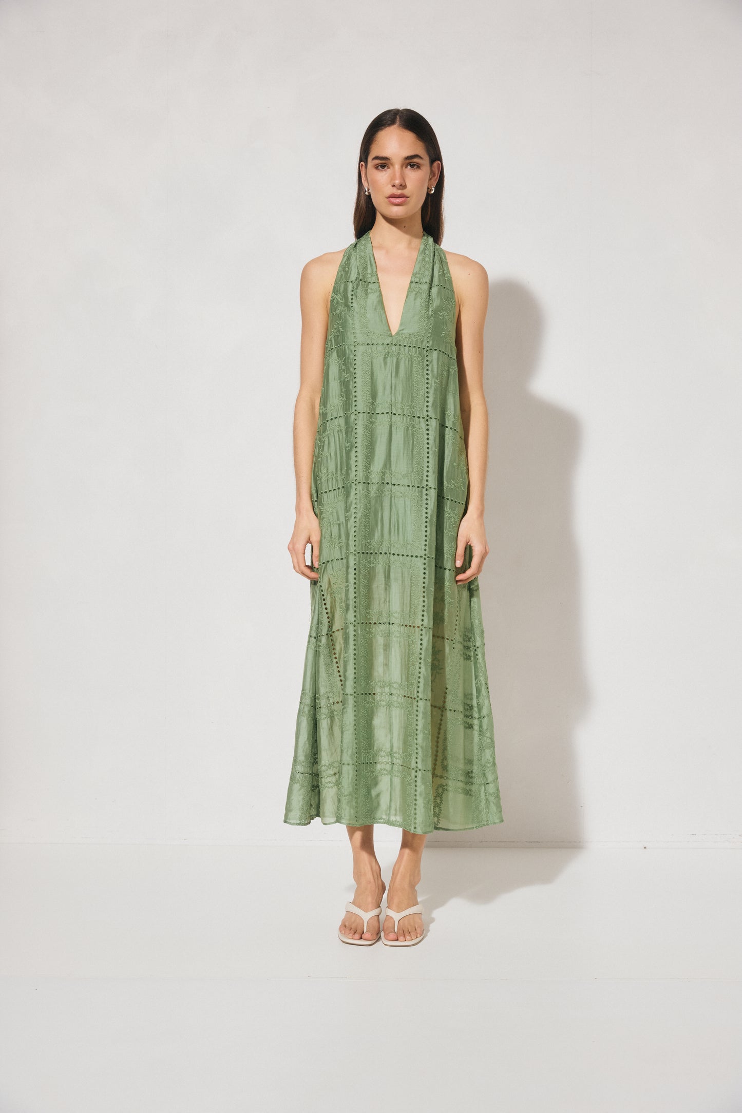 Pre Order JAN - Elowen Midi Dress - Green