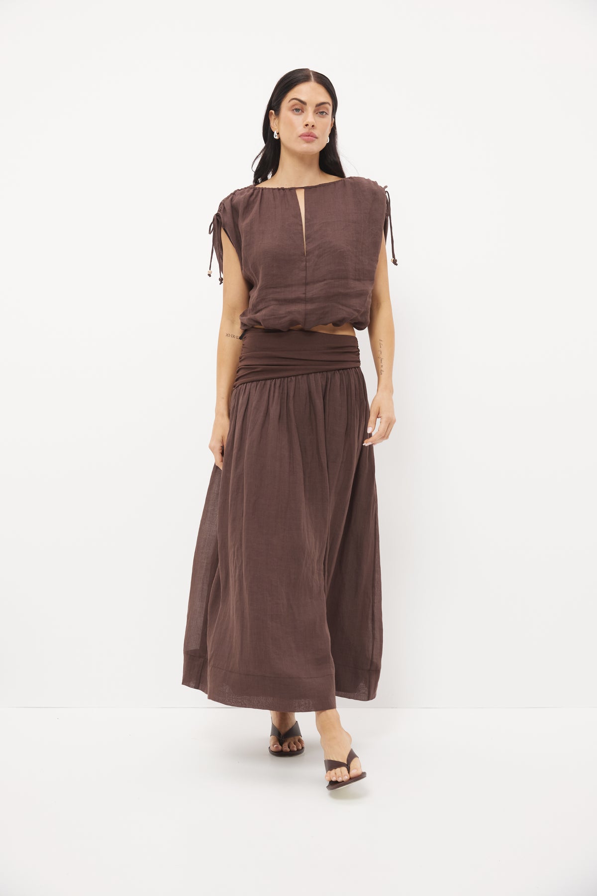 Pre Order FEB - Della Skirt Pecan