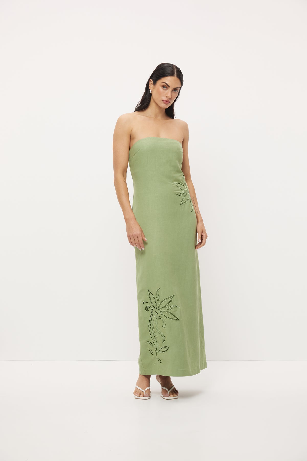 Pre Order FEB - Solene Strapless Dress - Meadow Green