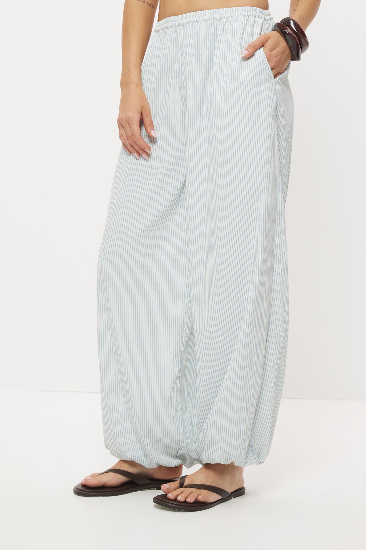Pre Order JAN - Sutton Balloon Pant Pale Blue Stripe