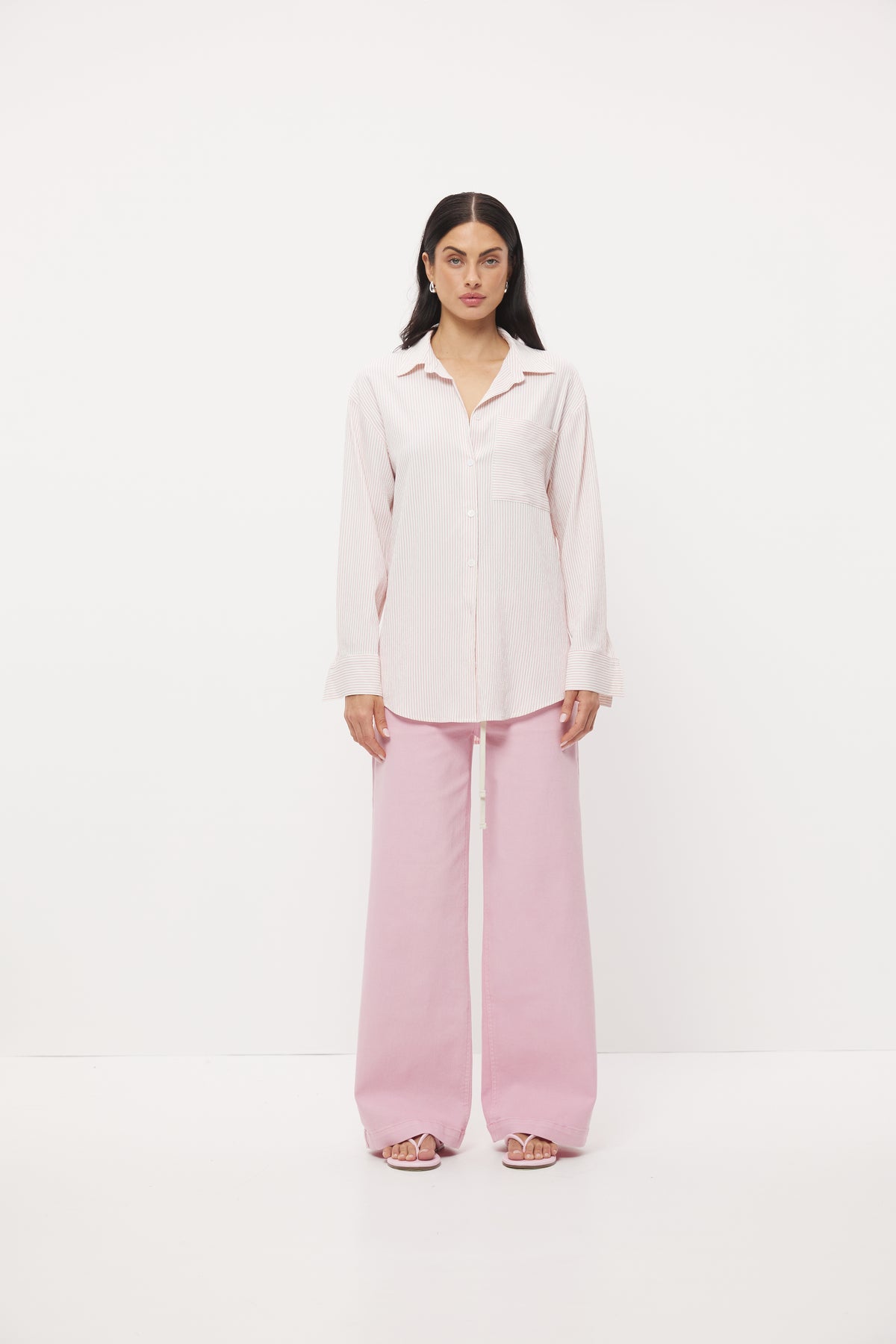 Pre Order FEB - Sutton Shirt - Pink Stripe