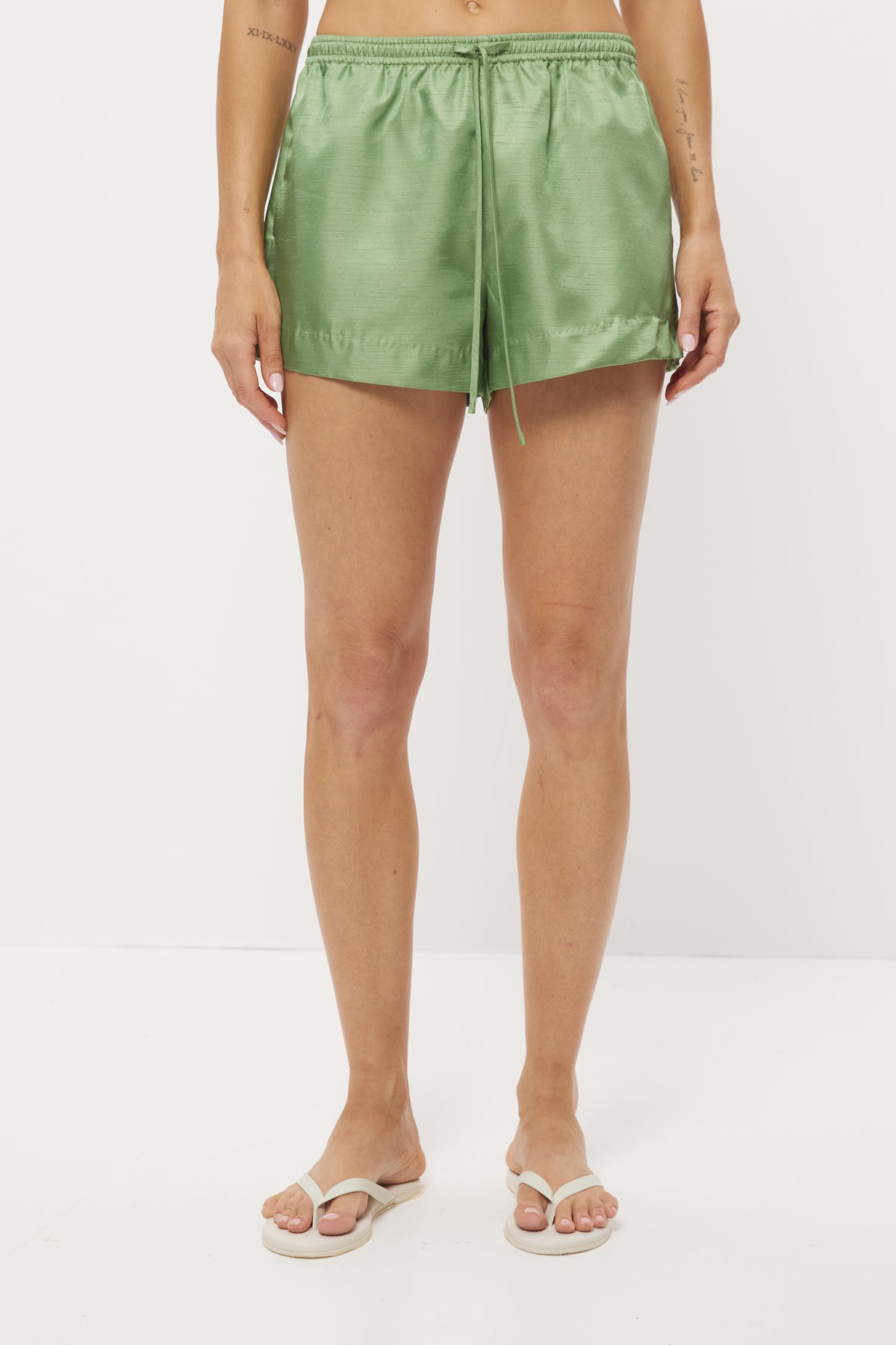 Pre Order FEB - Piper Taffeta Shorts - Meadow Green