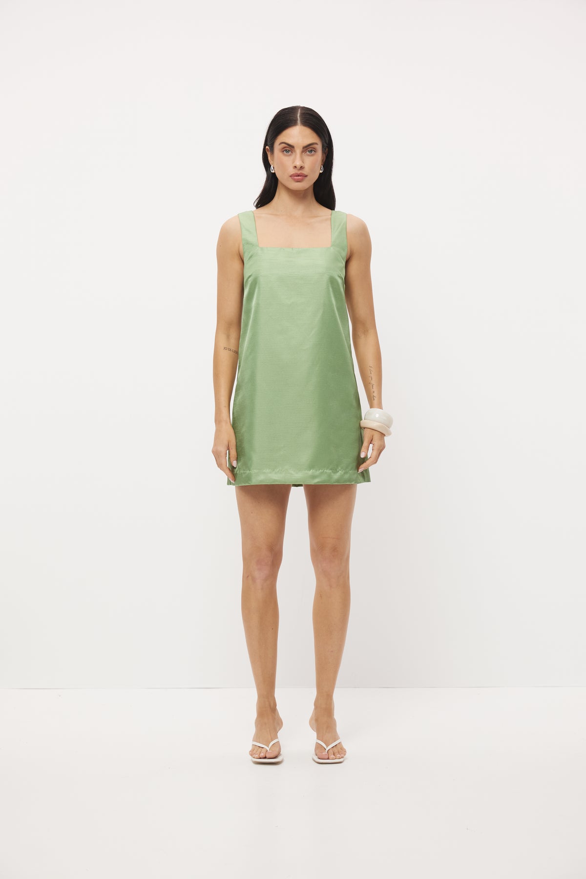 Pre Order FEB - Piper Taffeta Dress - Meadow Green