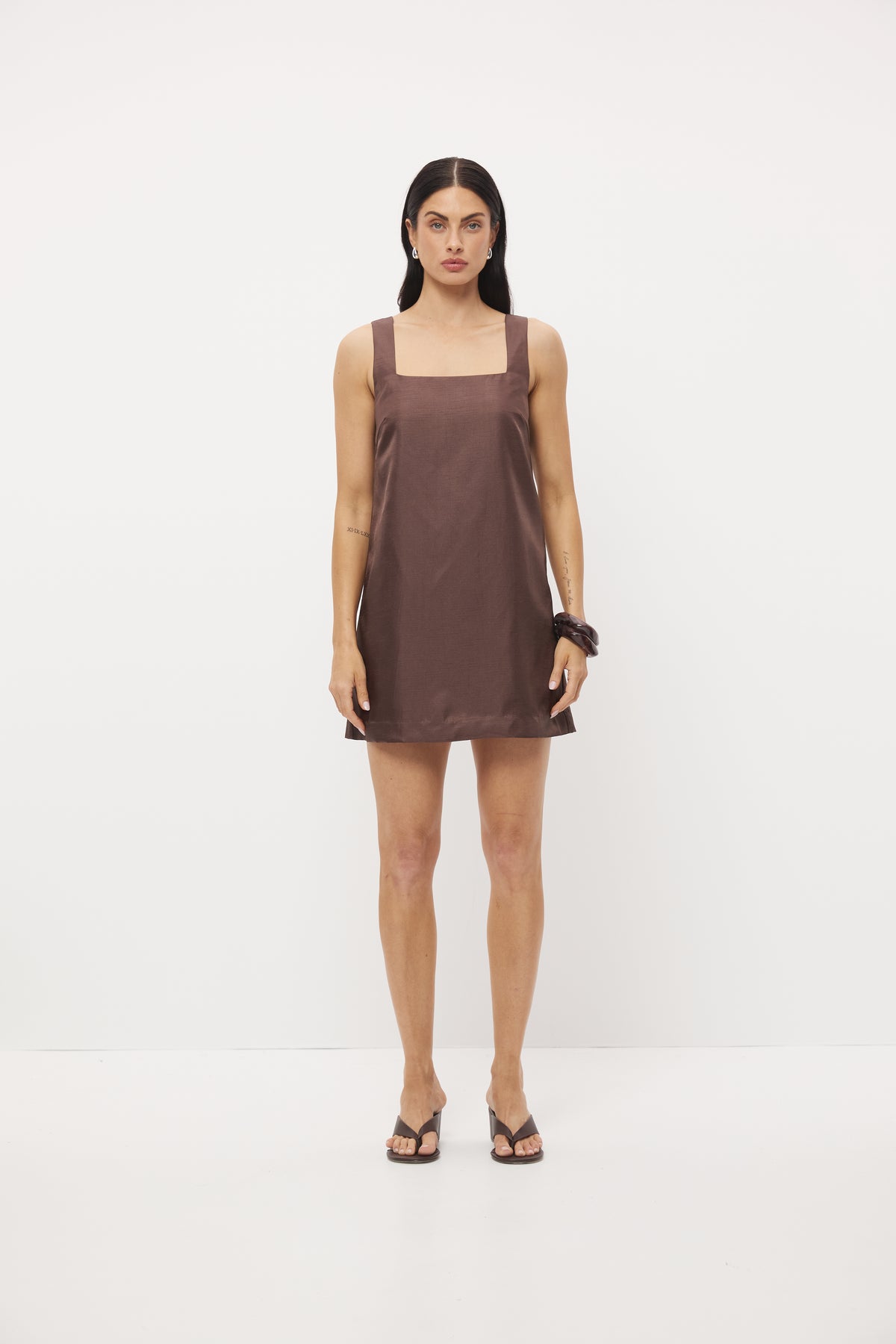 Pre Order FEB - Piper Taffeta Dress - Pecan
