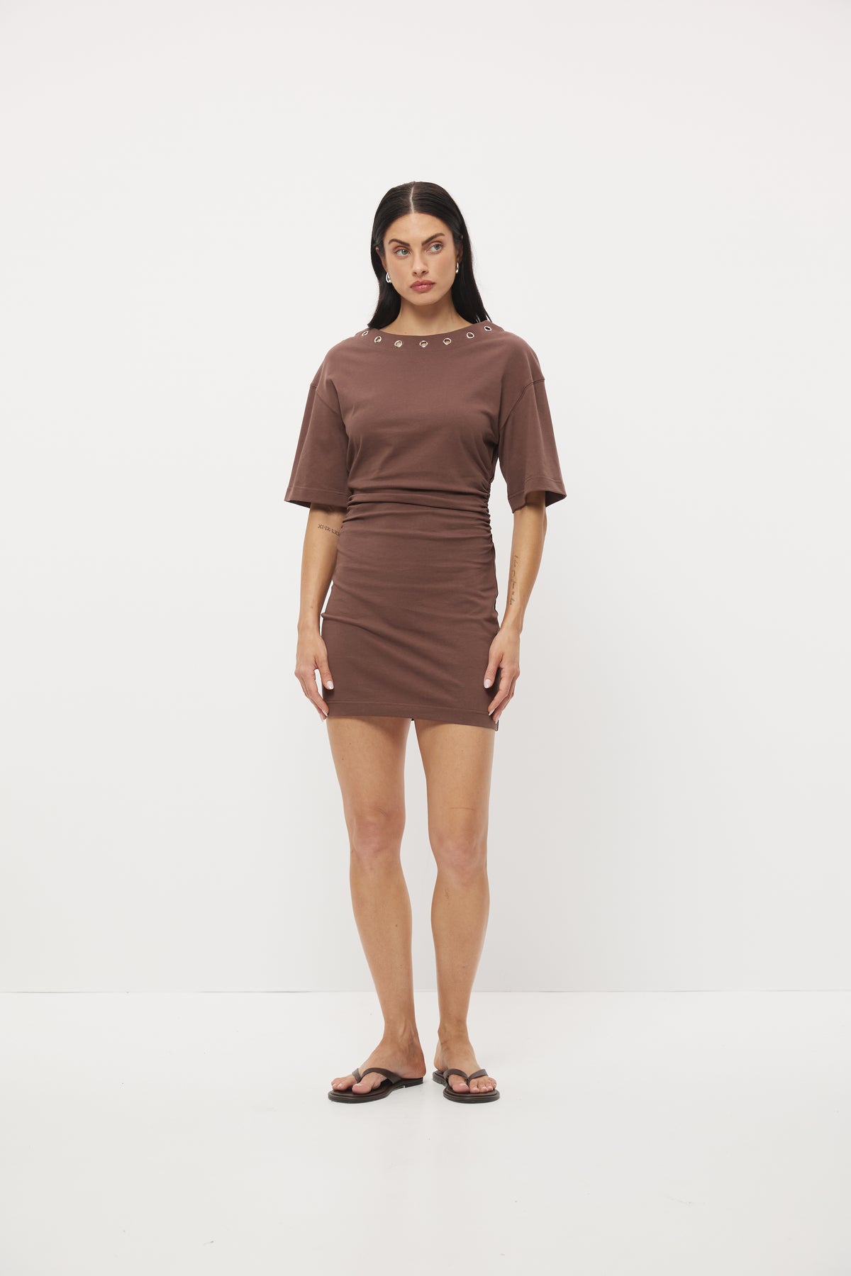 Pre Order MARCH - Jensen Tee Dress - Hazelnut
