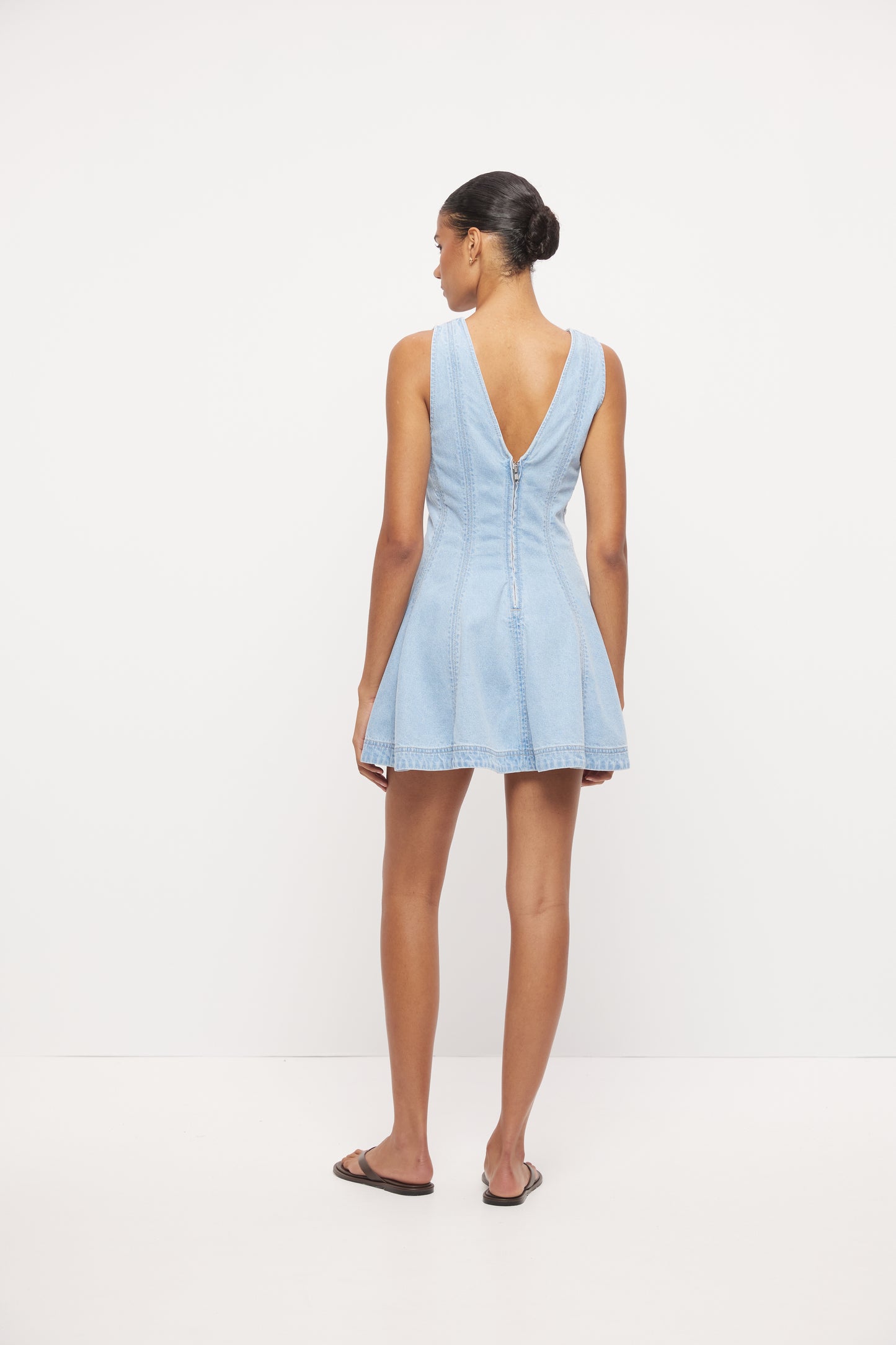 Pre Order OCTOBER - Hallie Denim Mini Dess - Light Blue