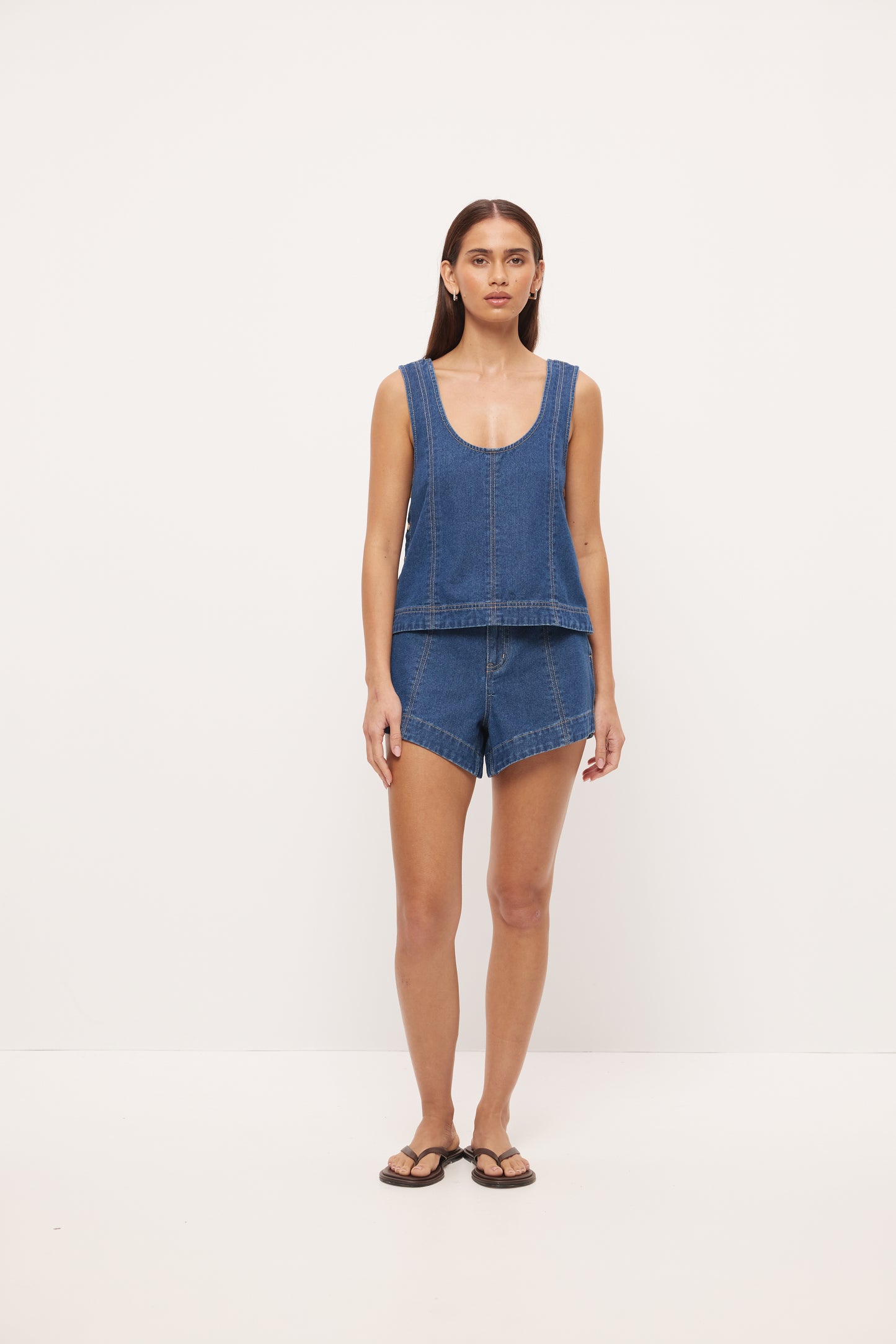Pre Order NOVEMBER - Hallie Denim Short - Mid Blue