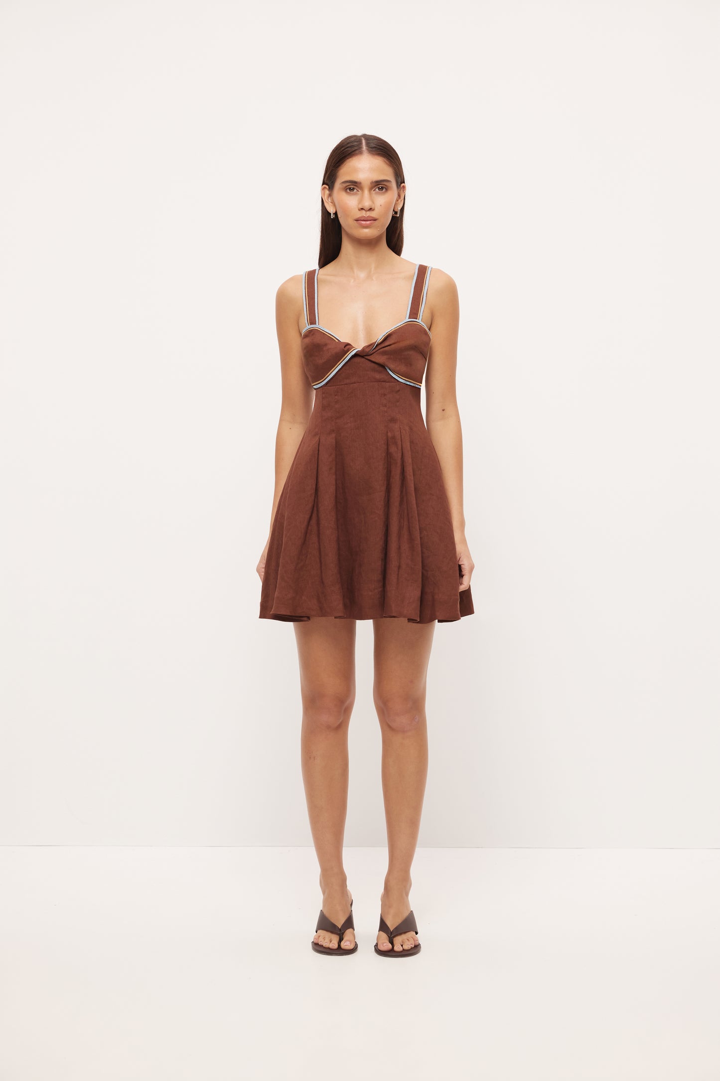 Pre Order OCTOBER - Ollie Twist Mini Dress - Espresso
