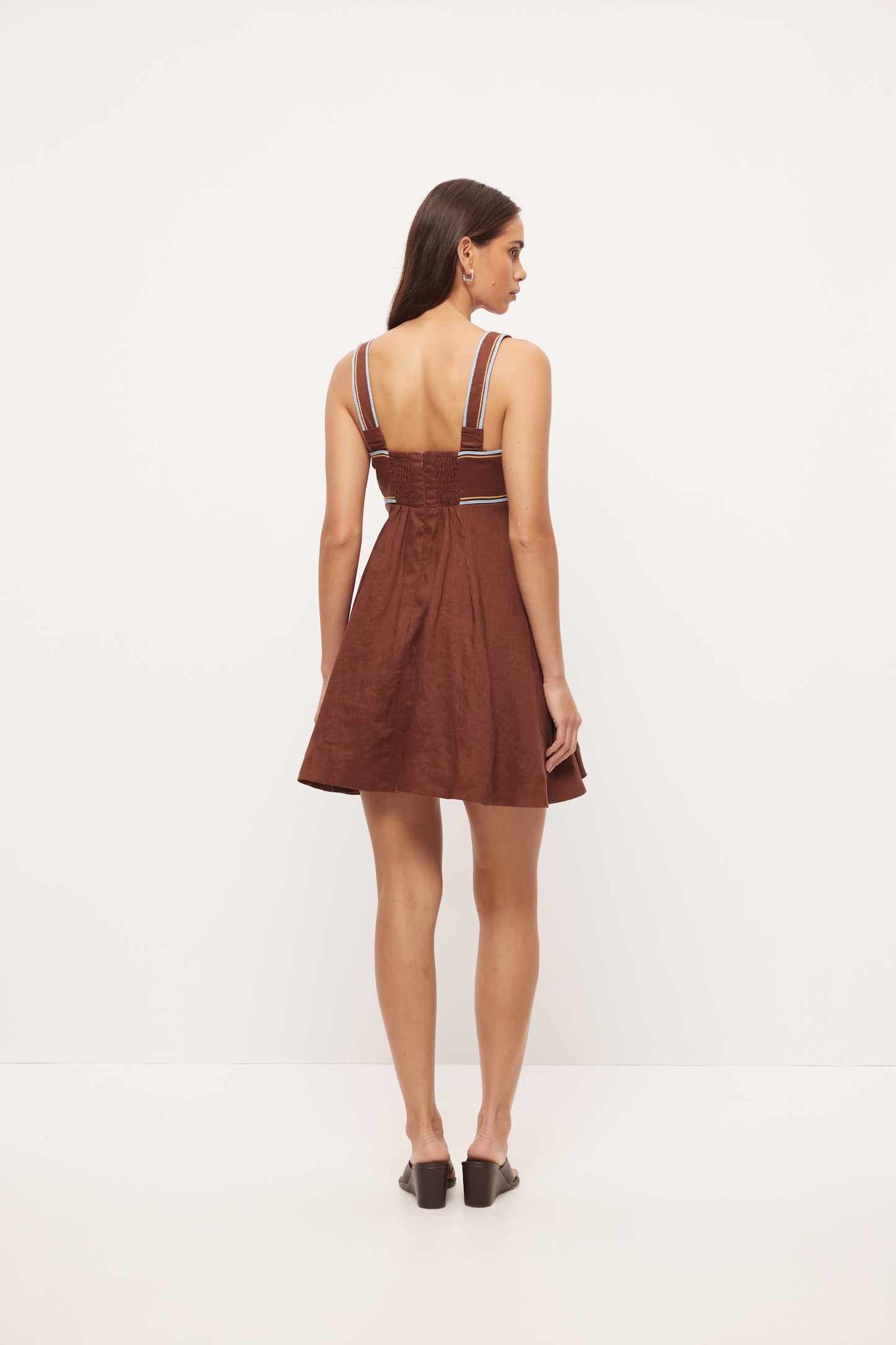 Pre Order OCTOBER - Ollie Twist Mini Dress - Espresso