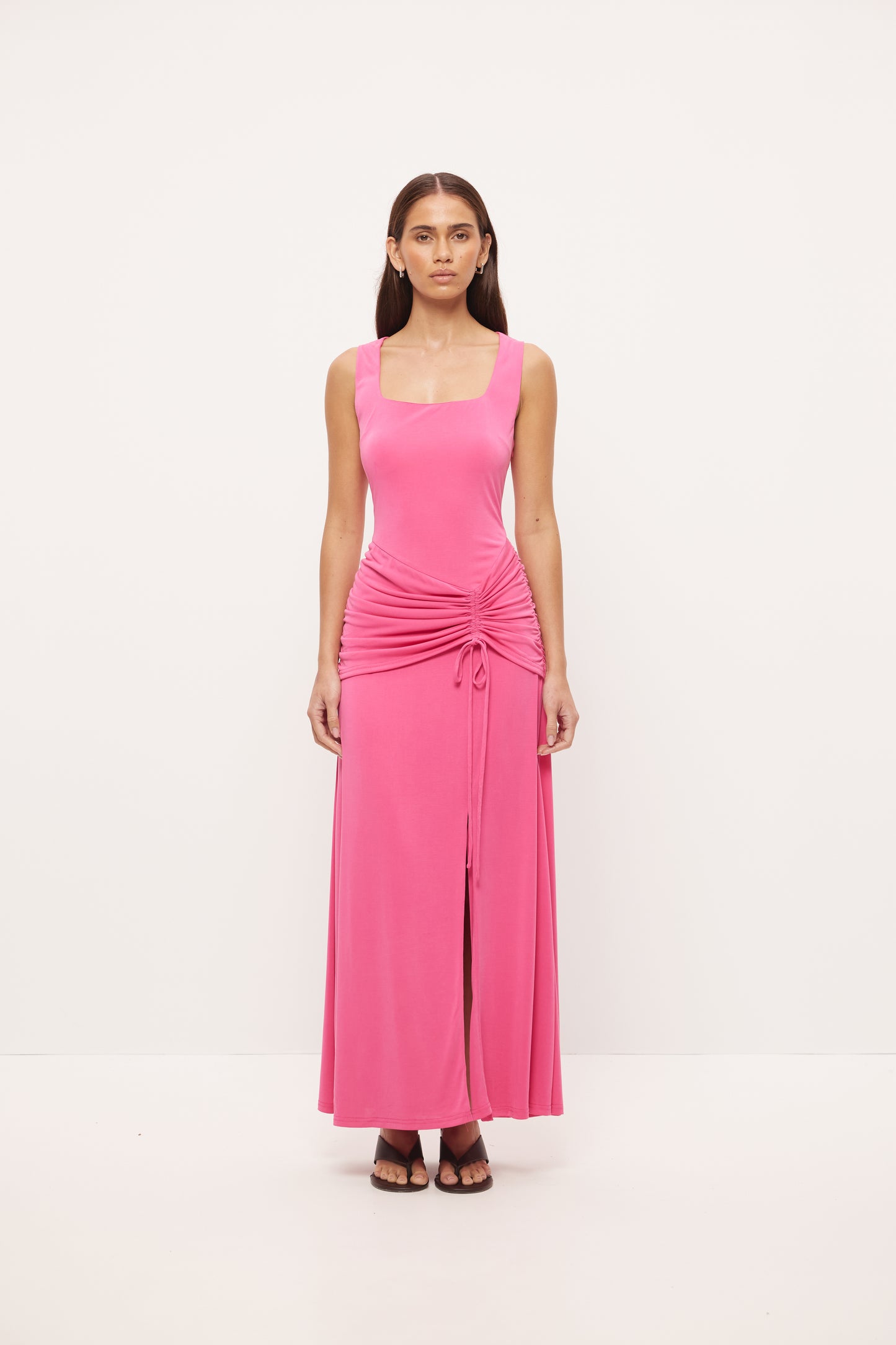 Pre Order DECEMBER - Lucia Ruched Maxi Dress - Fuscia