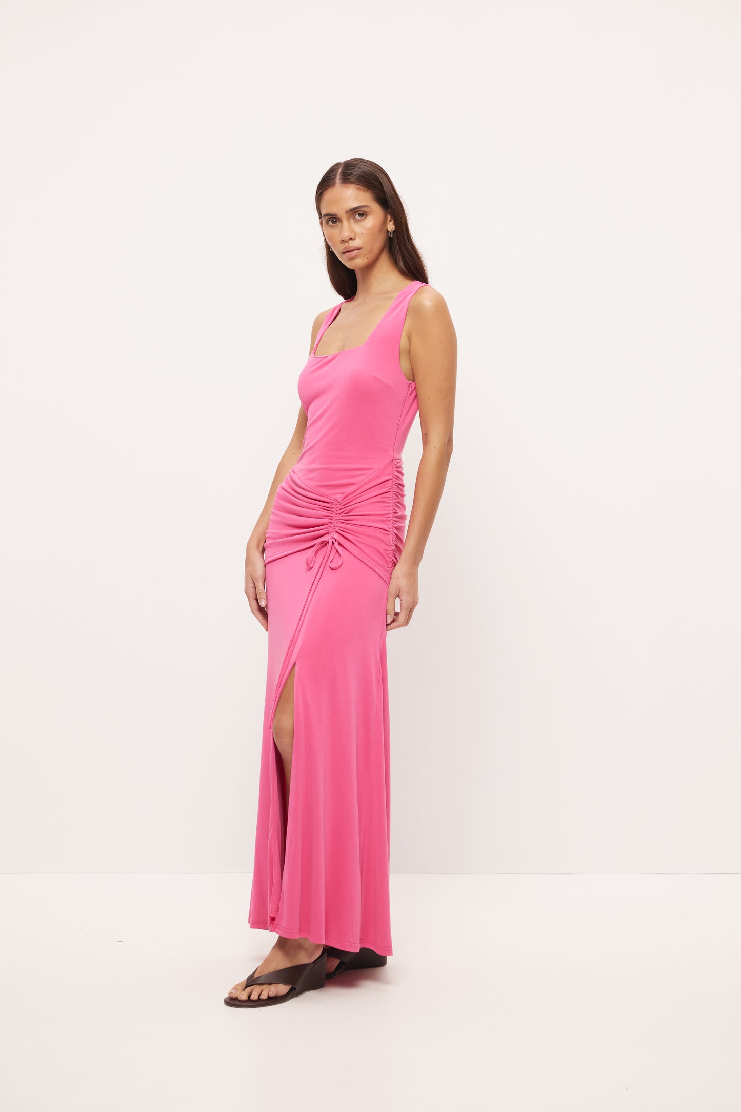 Pre Order DECEMBER - Lucia Ruched Maxi Dress - Fuscia