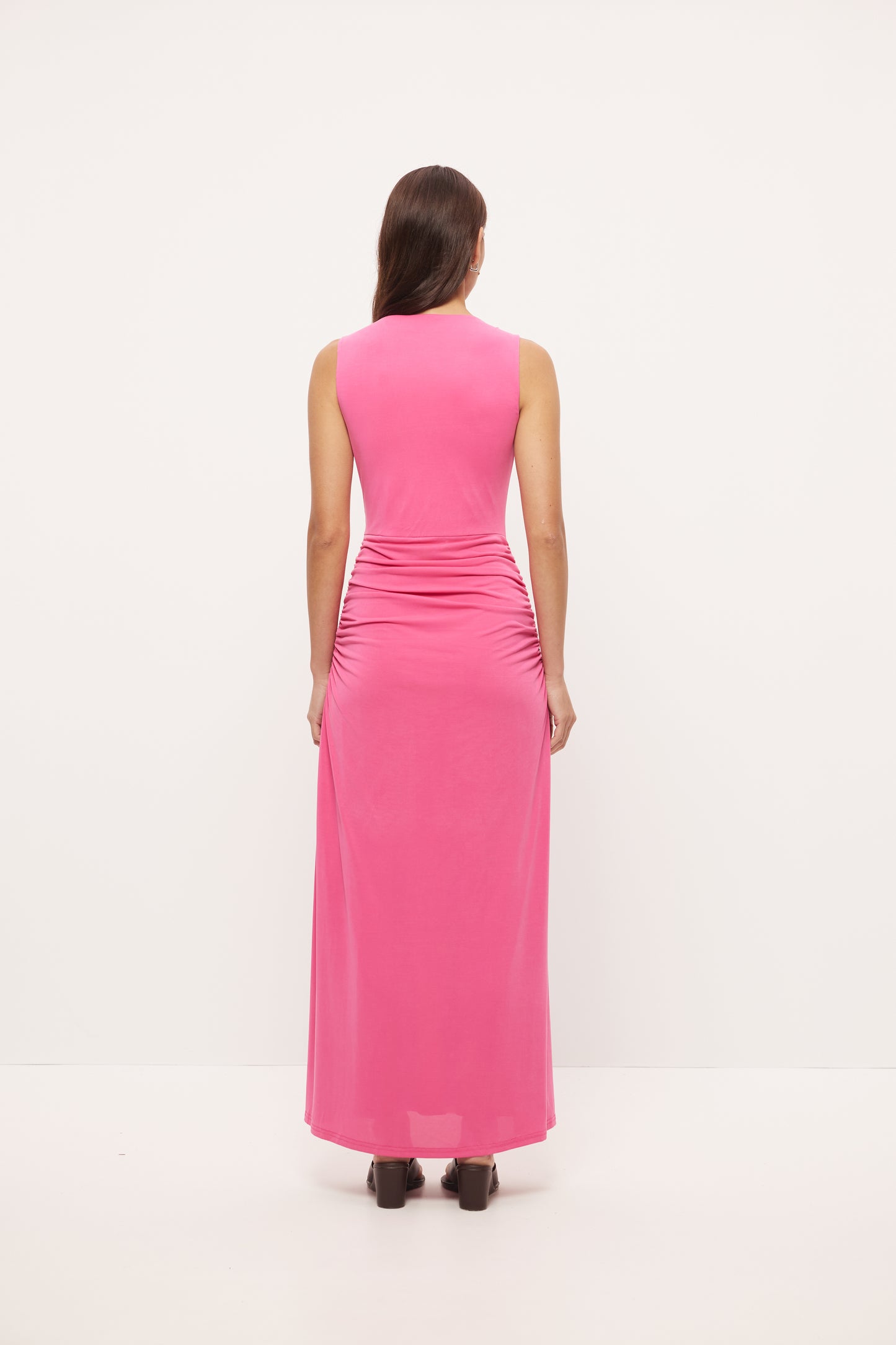 Pre Order DECEMBER - Lucia Ruched Maxi Dress - Fuscia