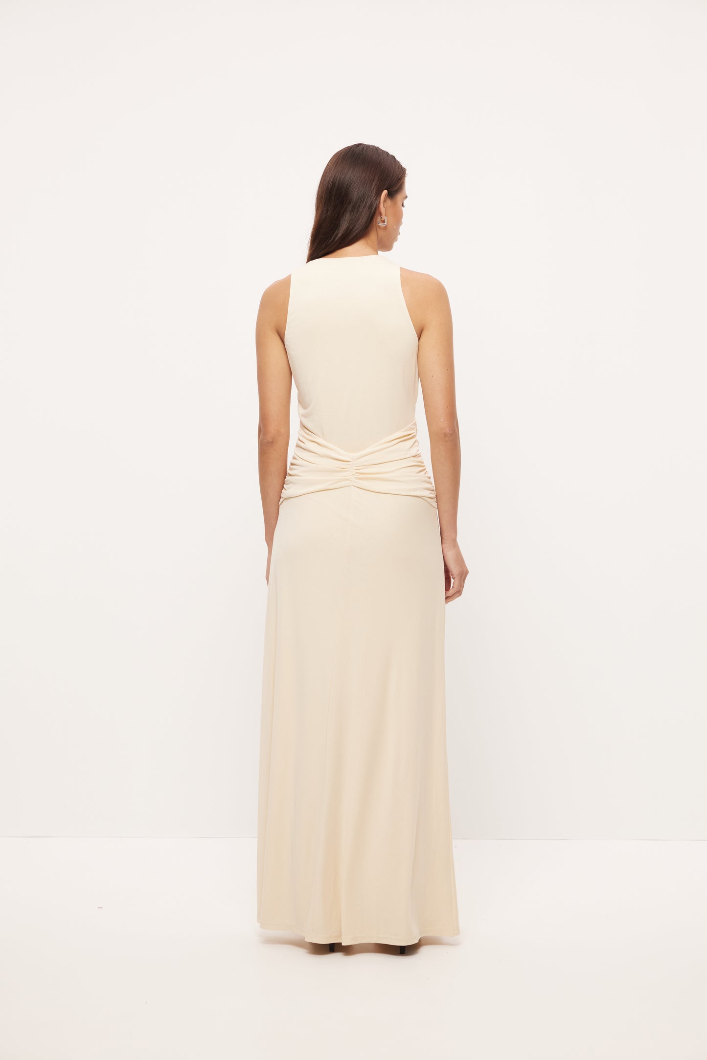 Pre Order NOVEMBER - Lucia Plunge Maxi Dress - Cream