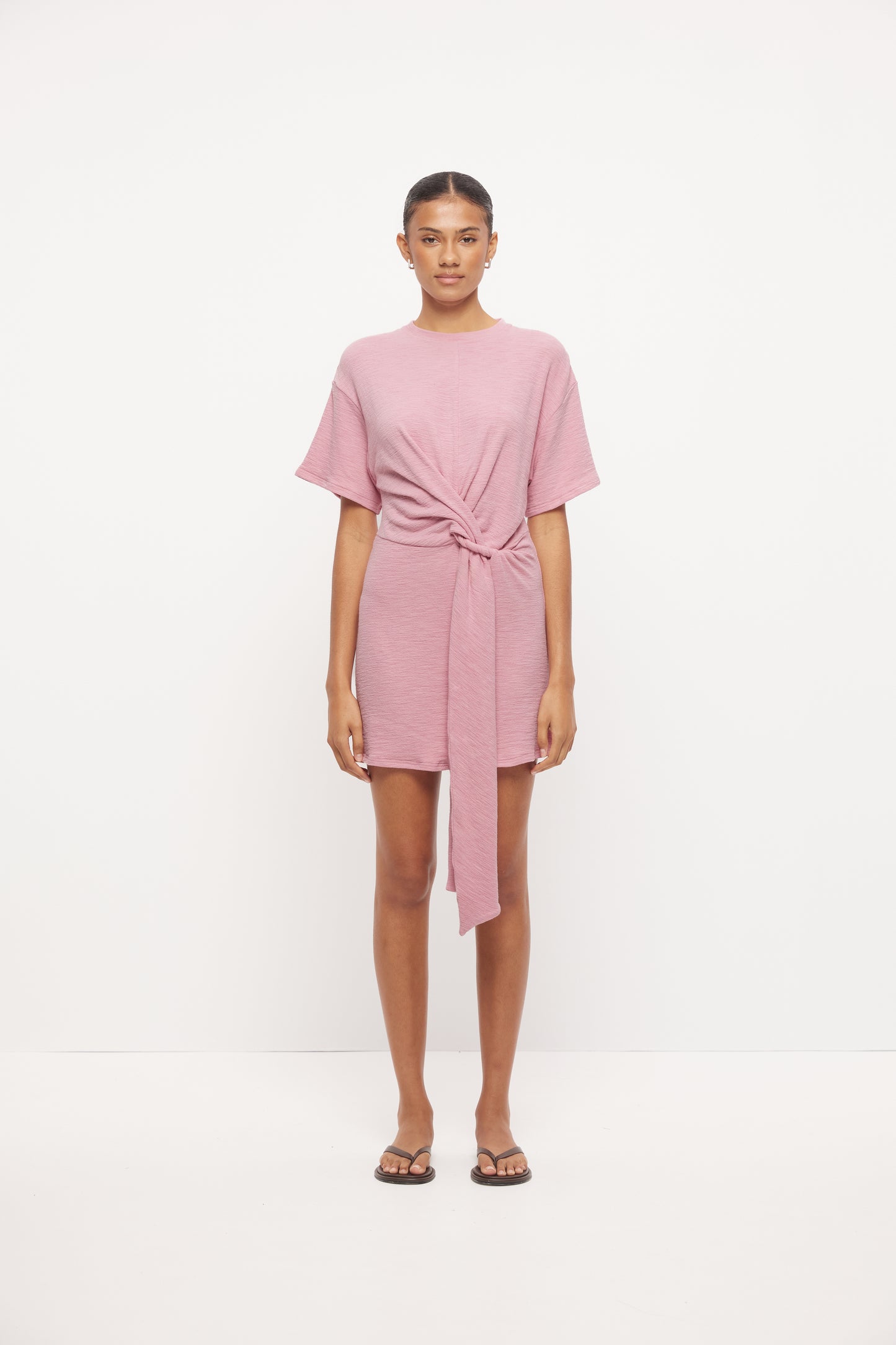 Pre Order DECEMBER - Ida Twist Tee Dress - Peony Pink