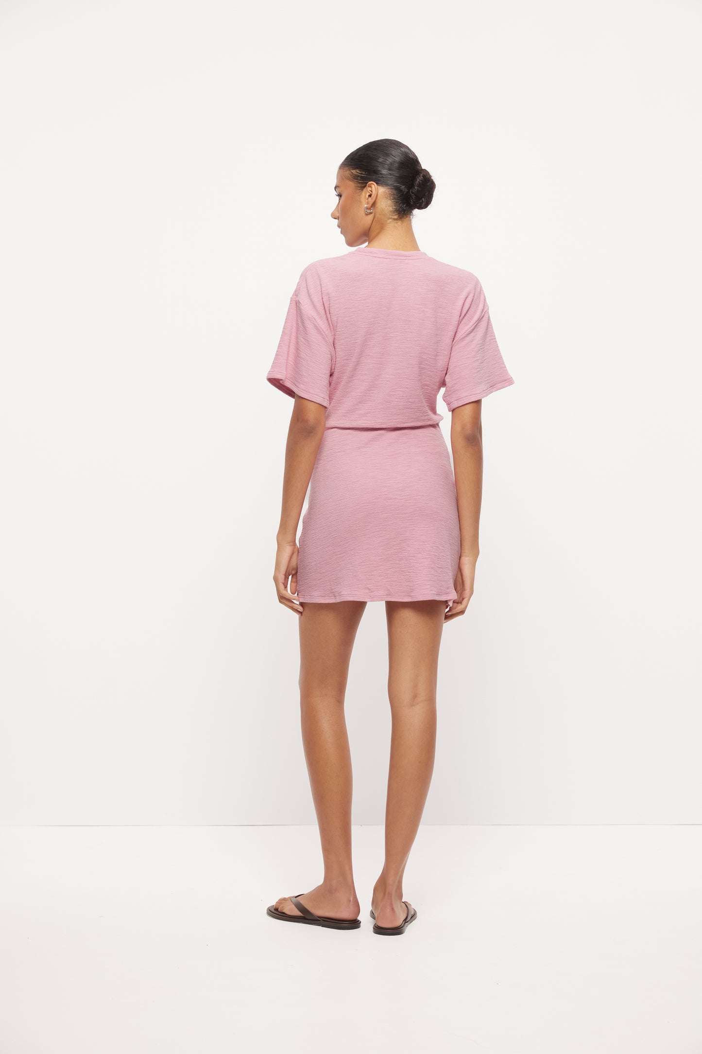 Pre Order DECEMBER - Ida Twist Tee Dress - Peony Pink