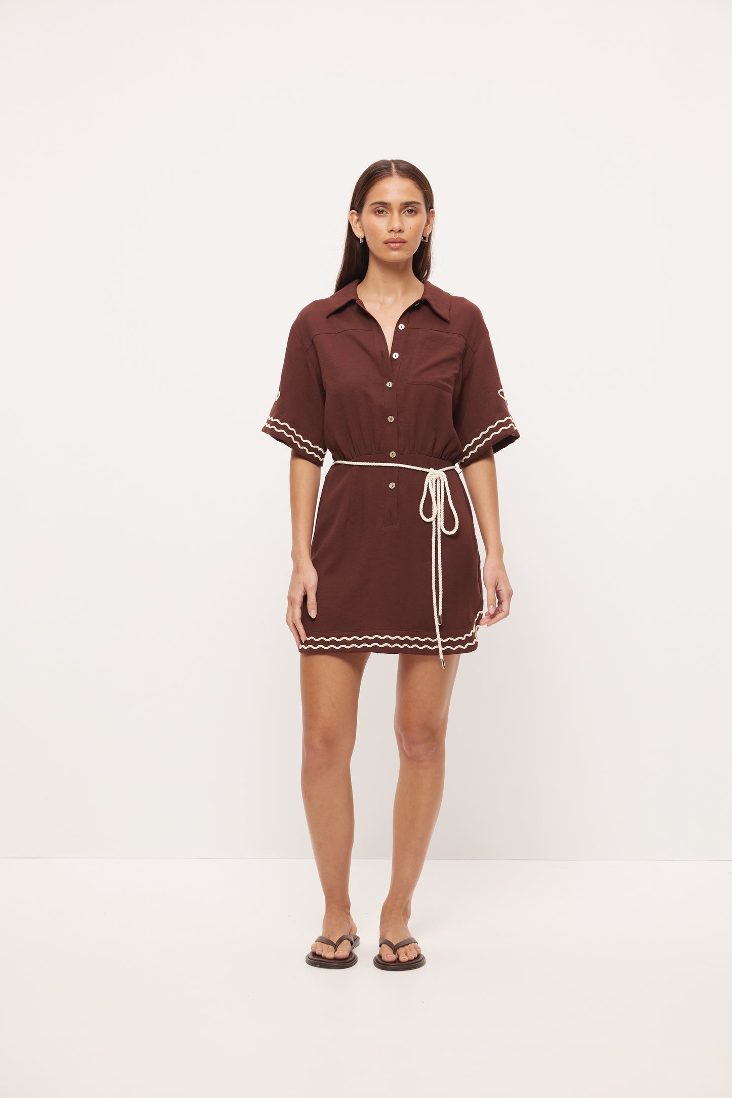 Pre Order OCTOBER - Loren Shirt dress - Cocoa