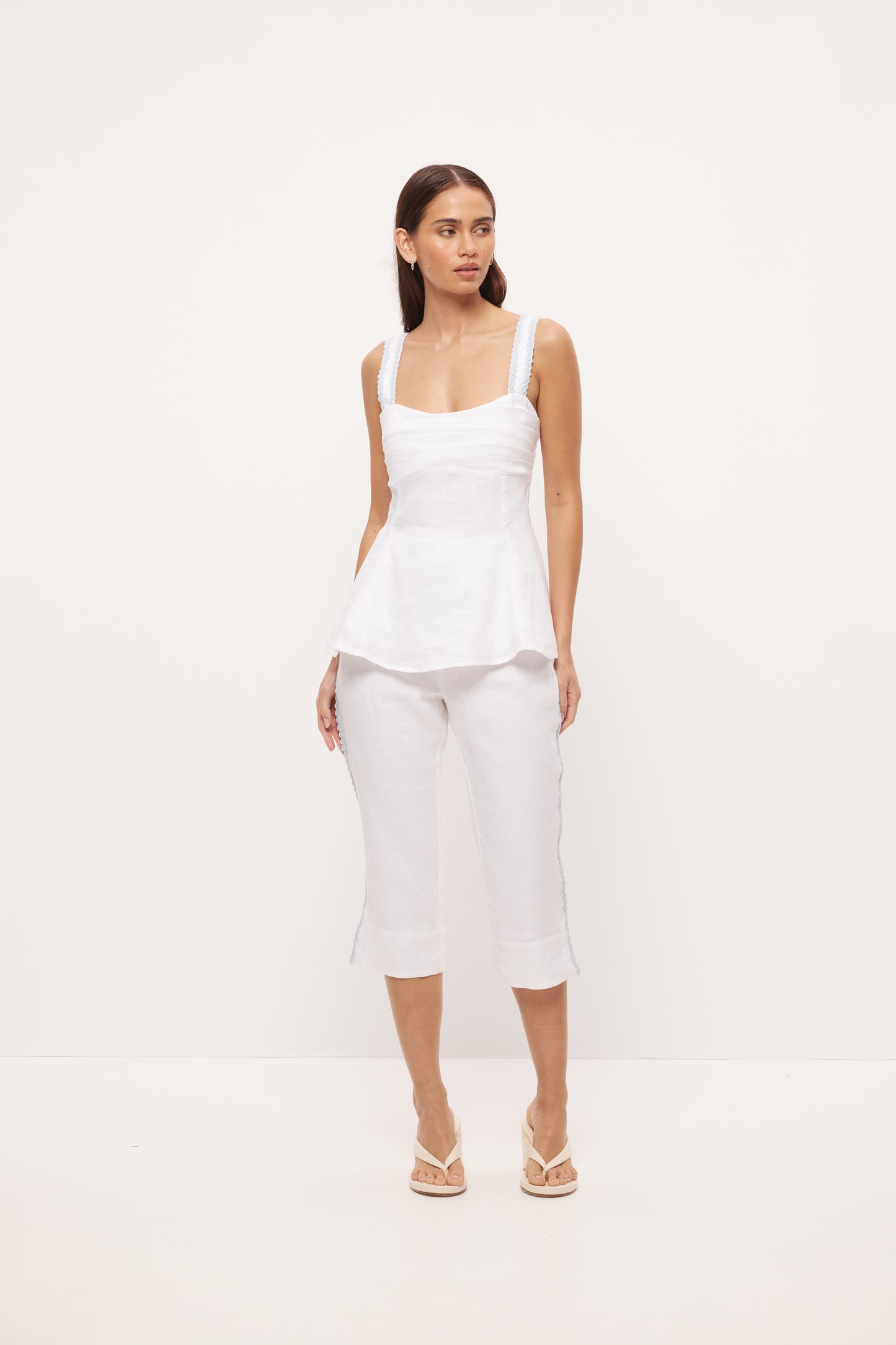 Pre Order OCTOBER - Aspyn Capri - White