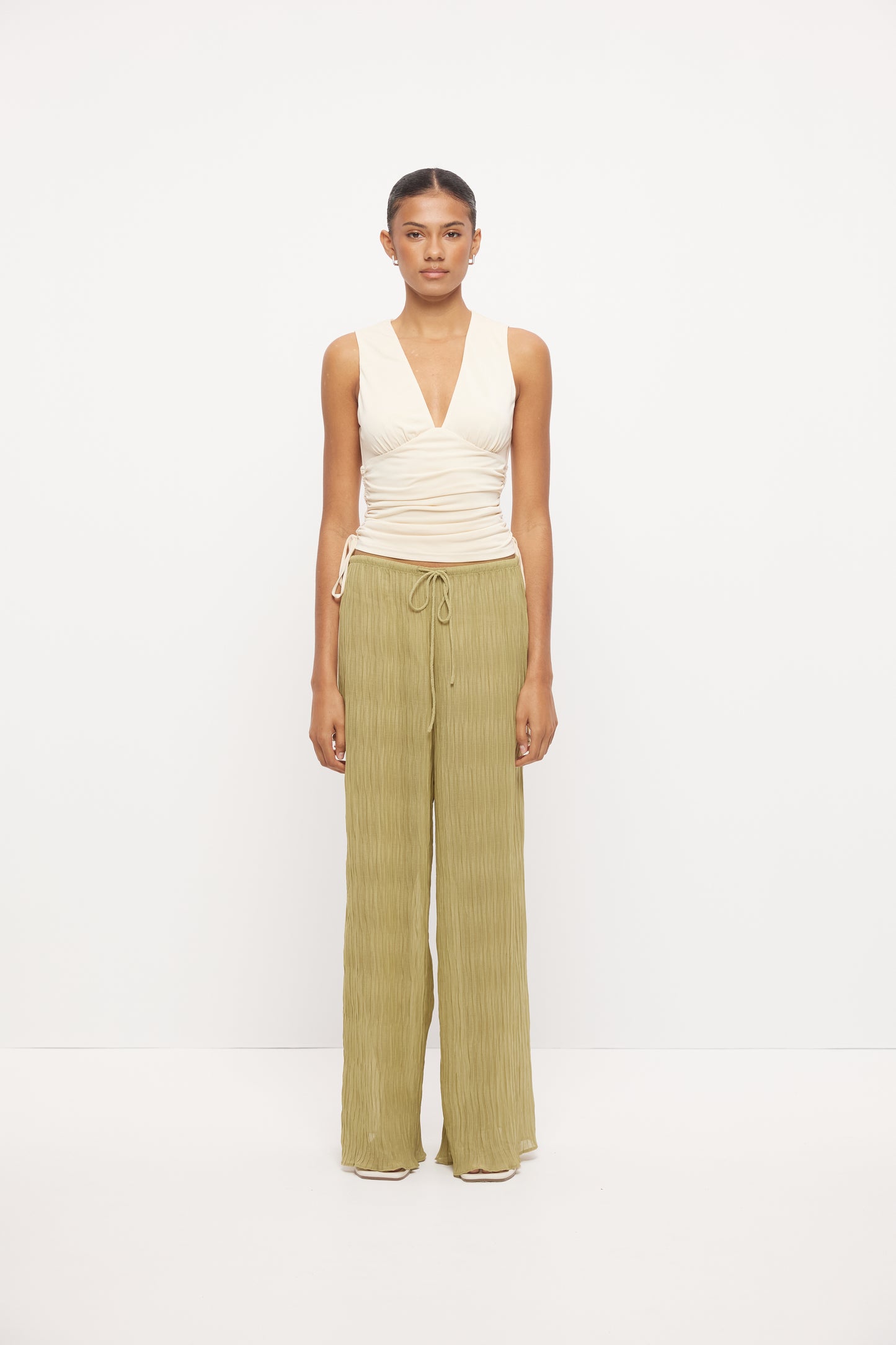 Pre Order NOVEMBER - Lucia Ruched Top - Cream