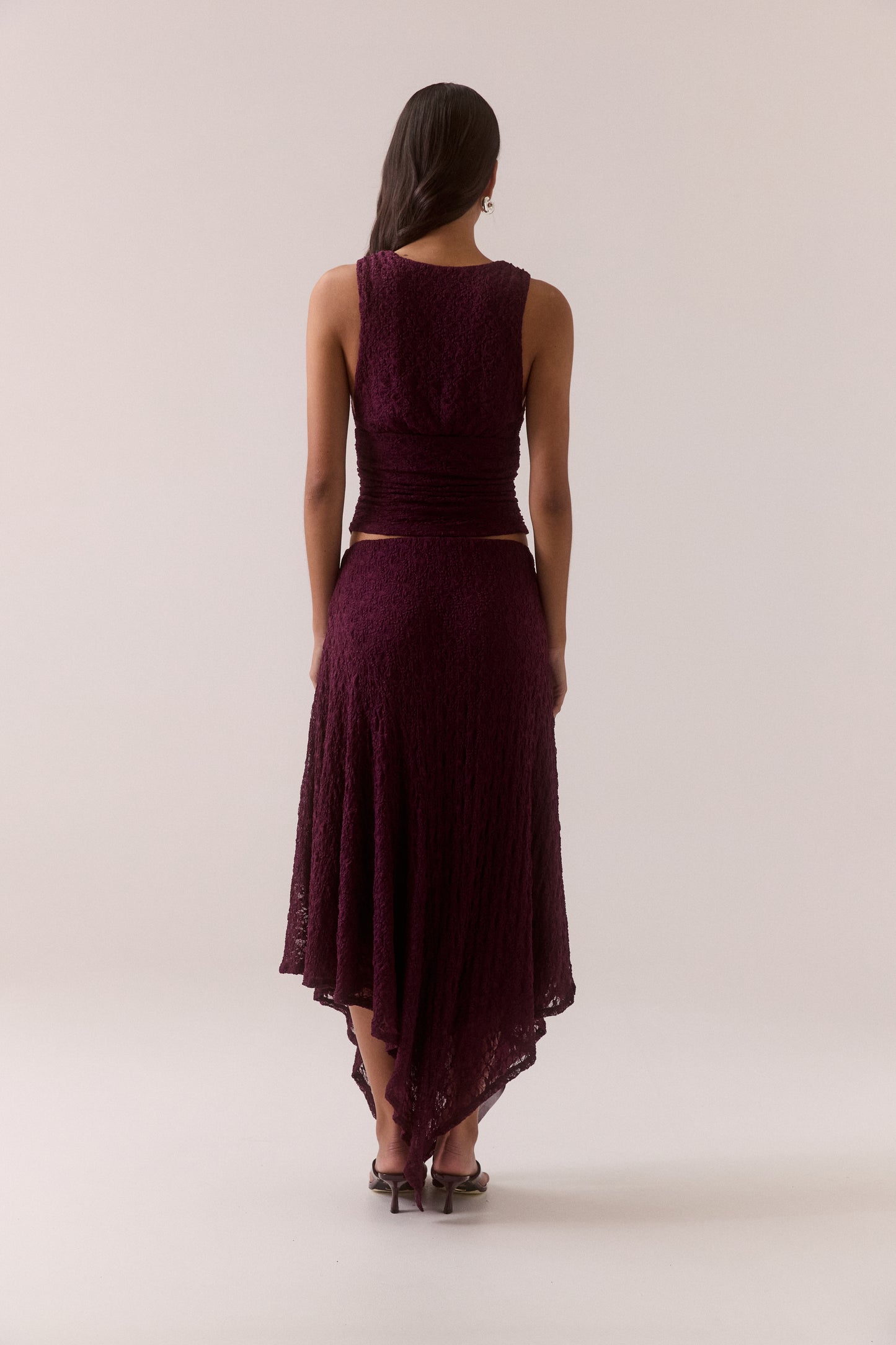 Pre Order FEB - Aalia Lace Skirt - Plum