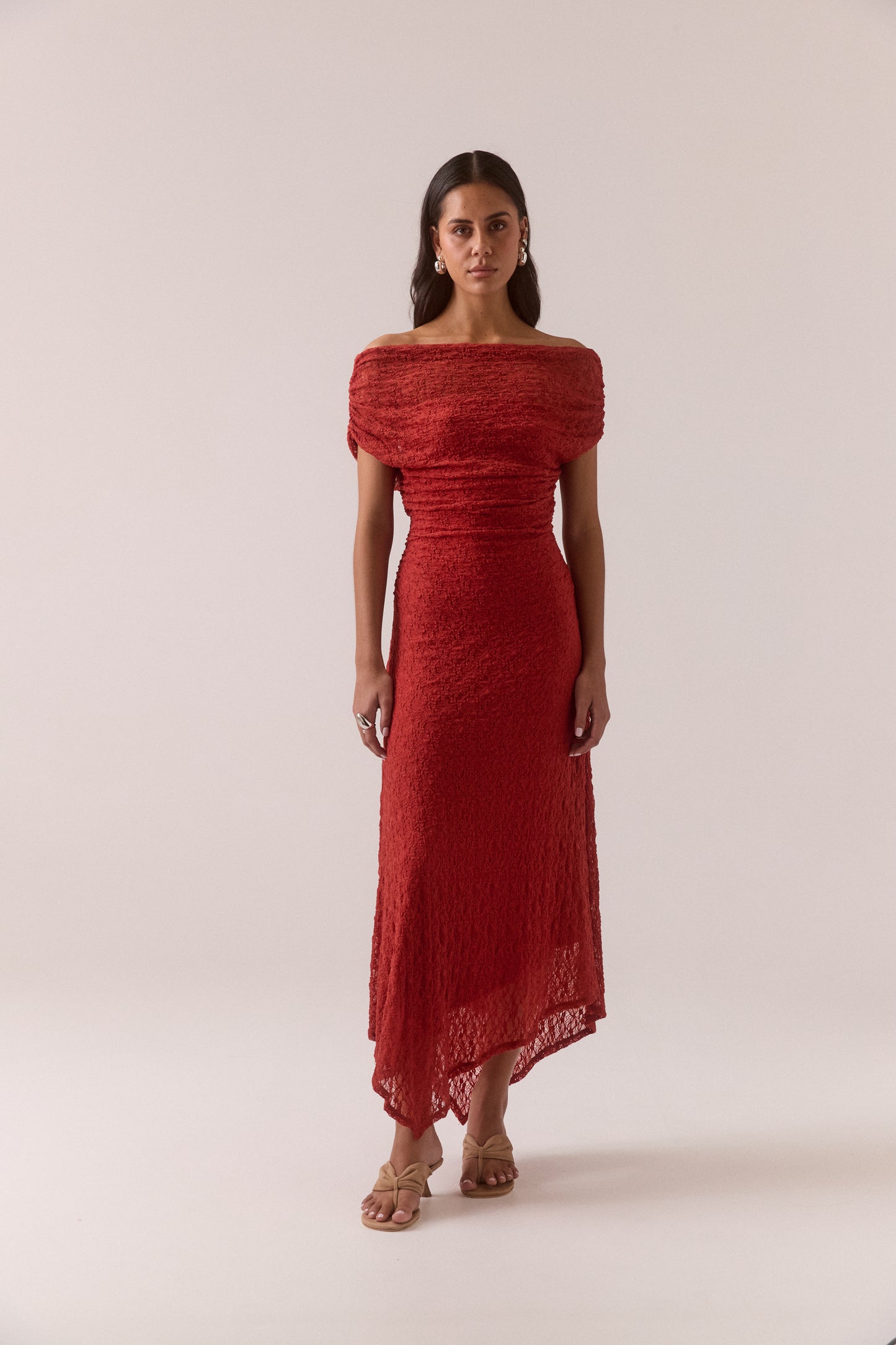 Pre Order FEB - Aaila Lace Dress - Blood Orange